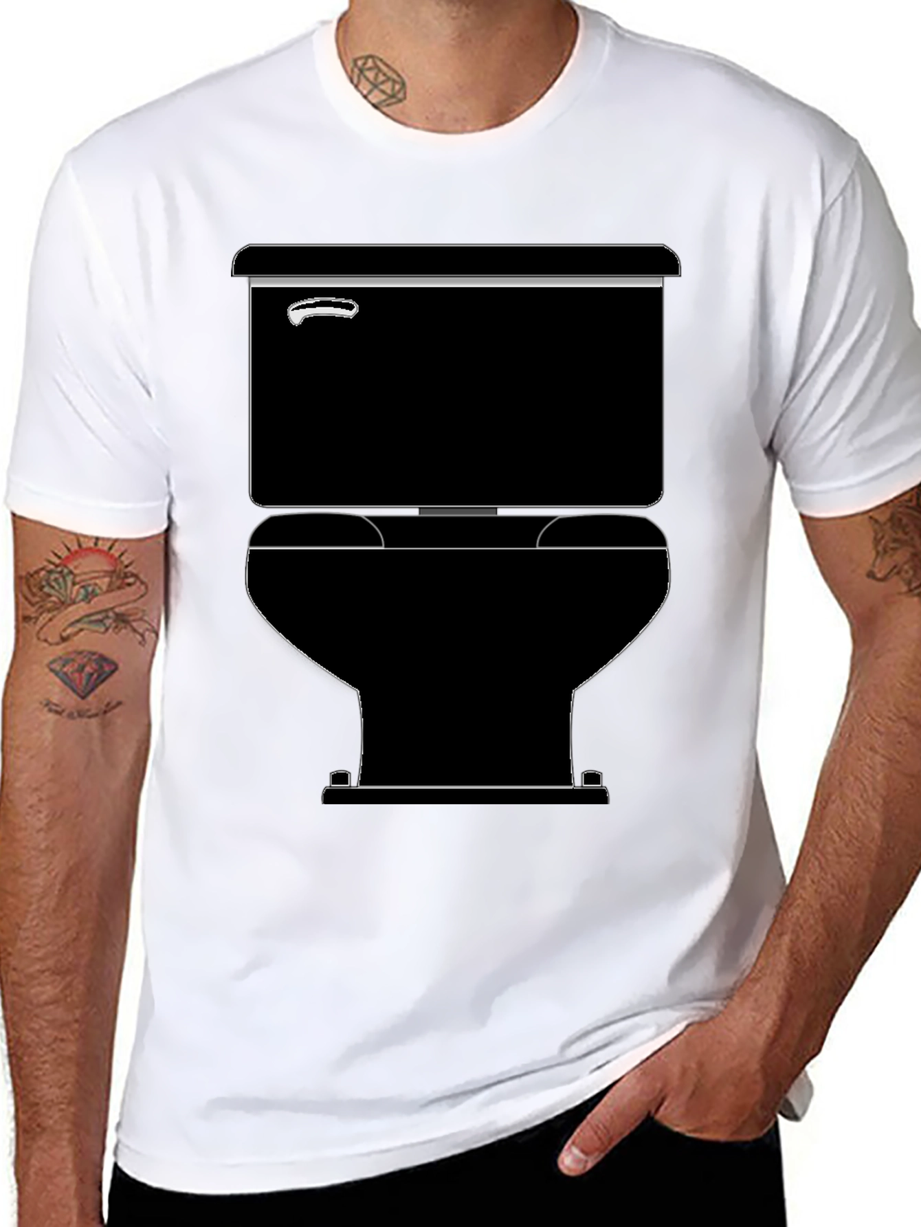 Toilet Graphic Black T-Shirt