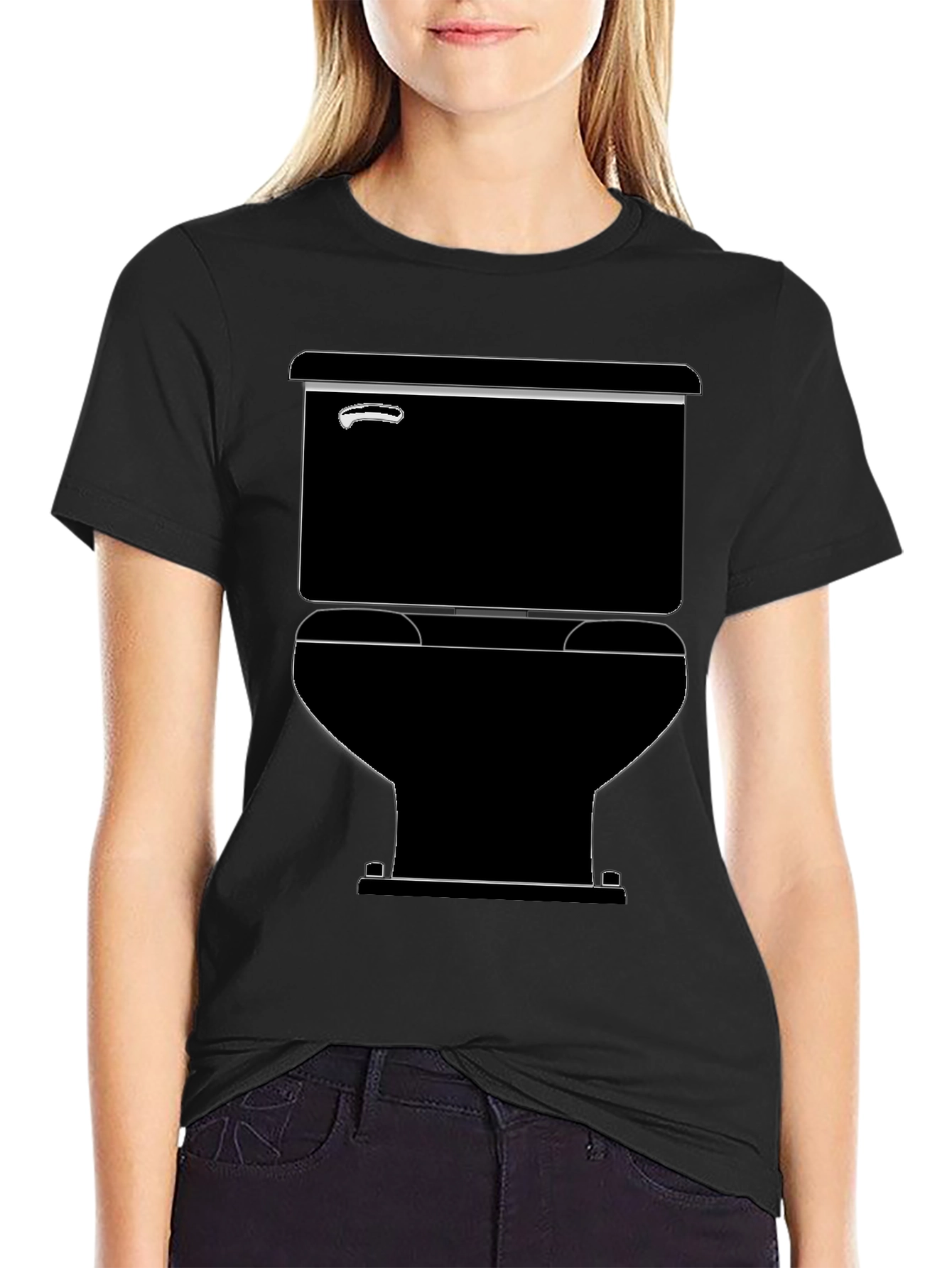 Toilet Graphic Black T-Shirt