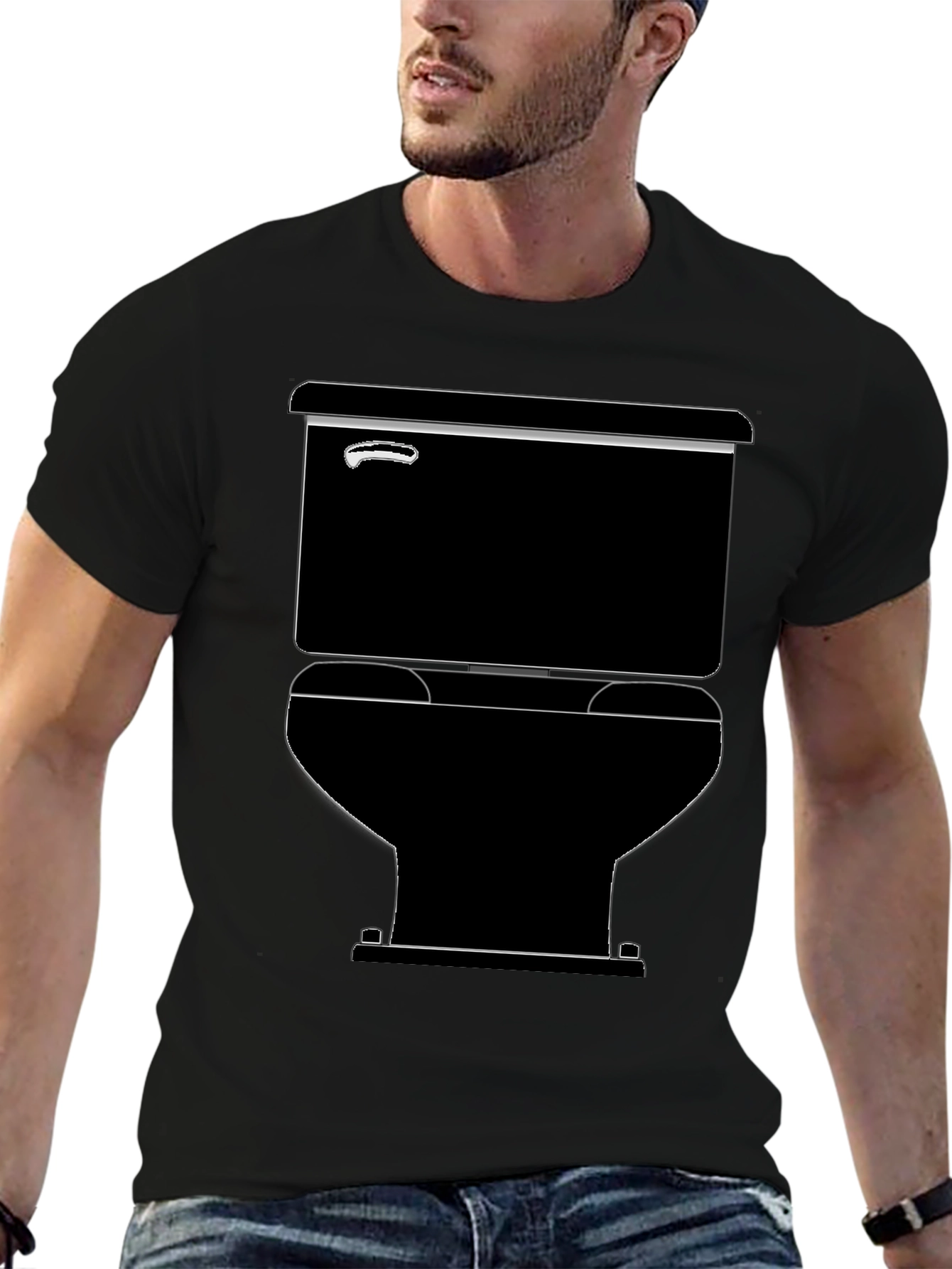 Toilet Graphic Black T-Shirt