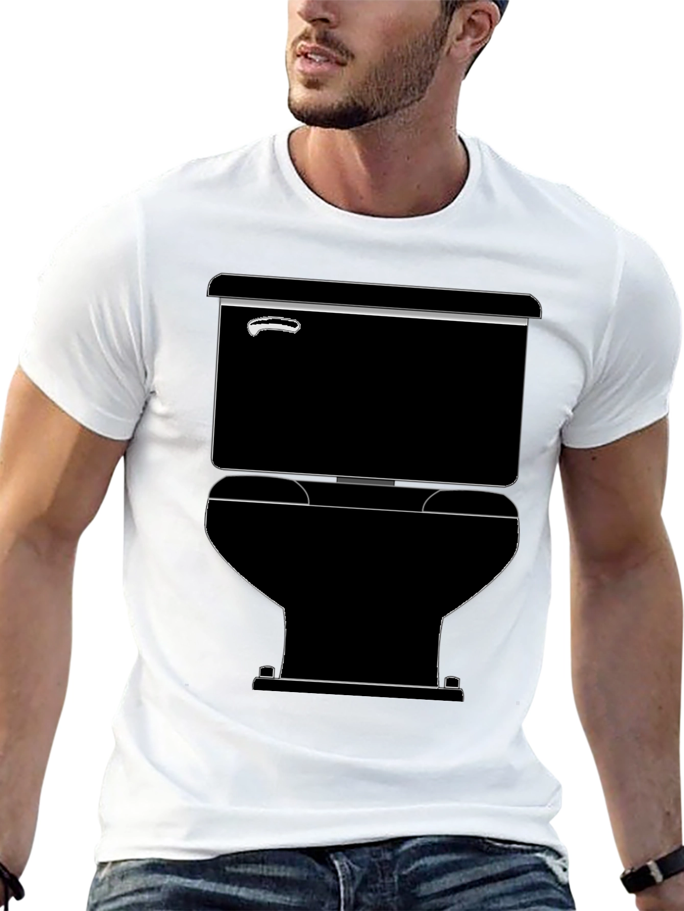 Toilet Graphic Black T-Shirt