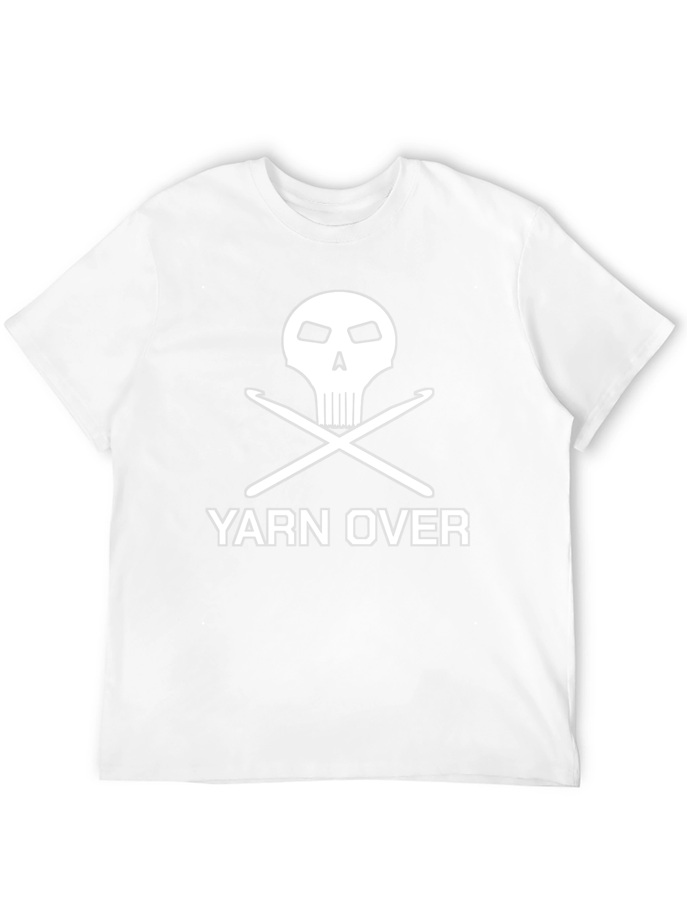 Yarn Over Crochet Skull Graphic Tee - Black