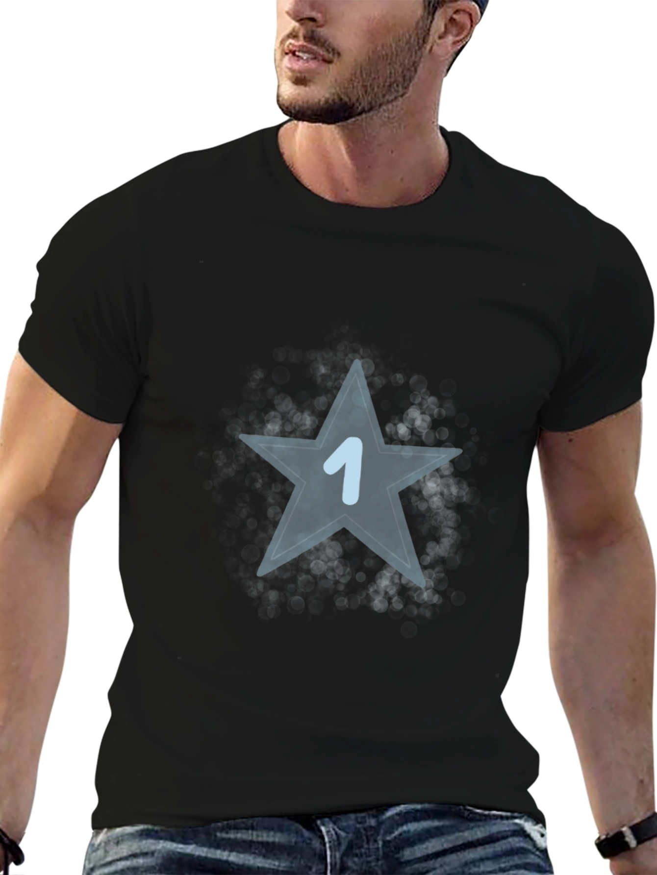 Starry Number One Black T-Shirt