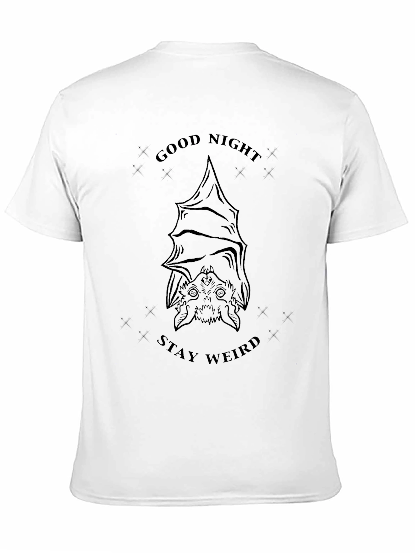 Good Night Stay Weird Bat Graphic T-Shirt