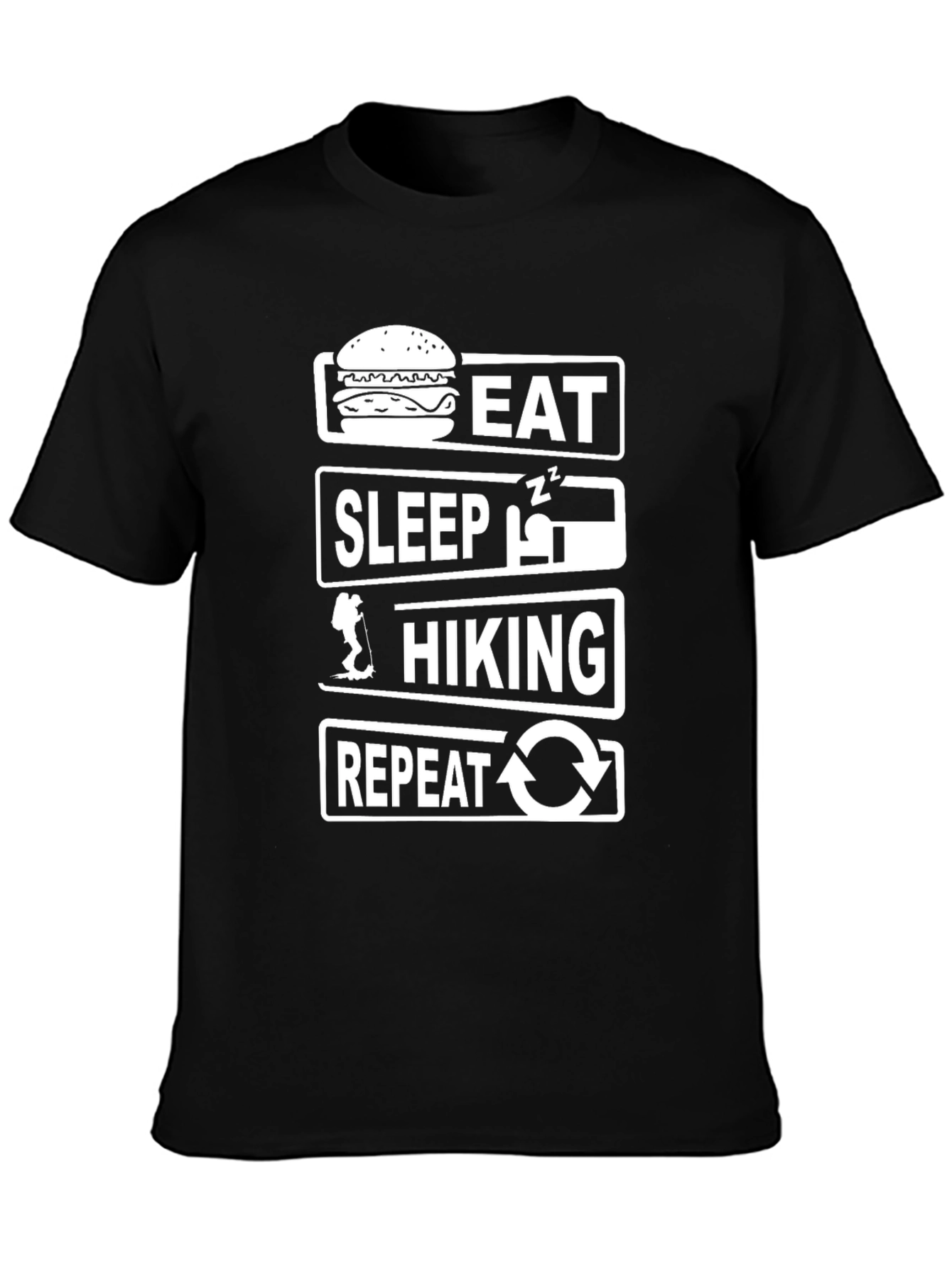 Eat Sleep Hike Repeat T-Shirt - Black