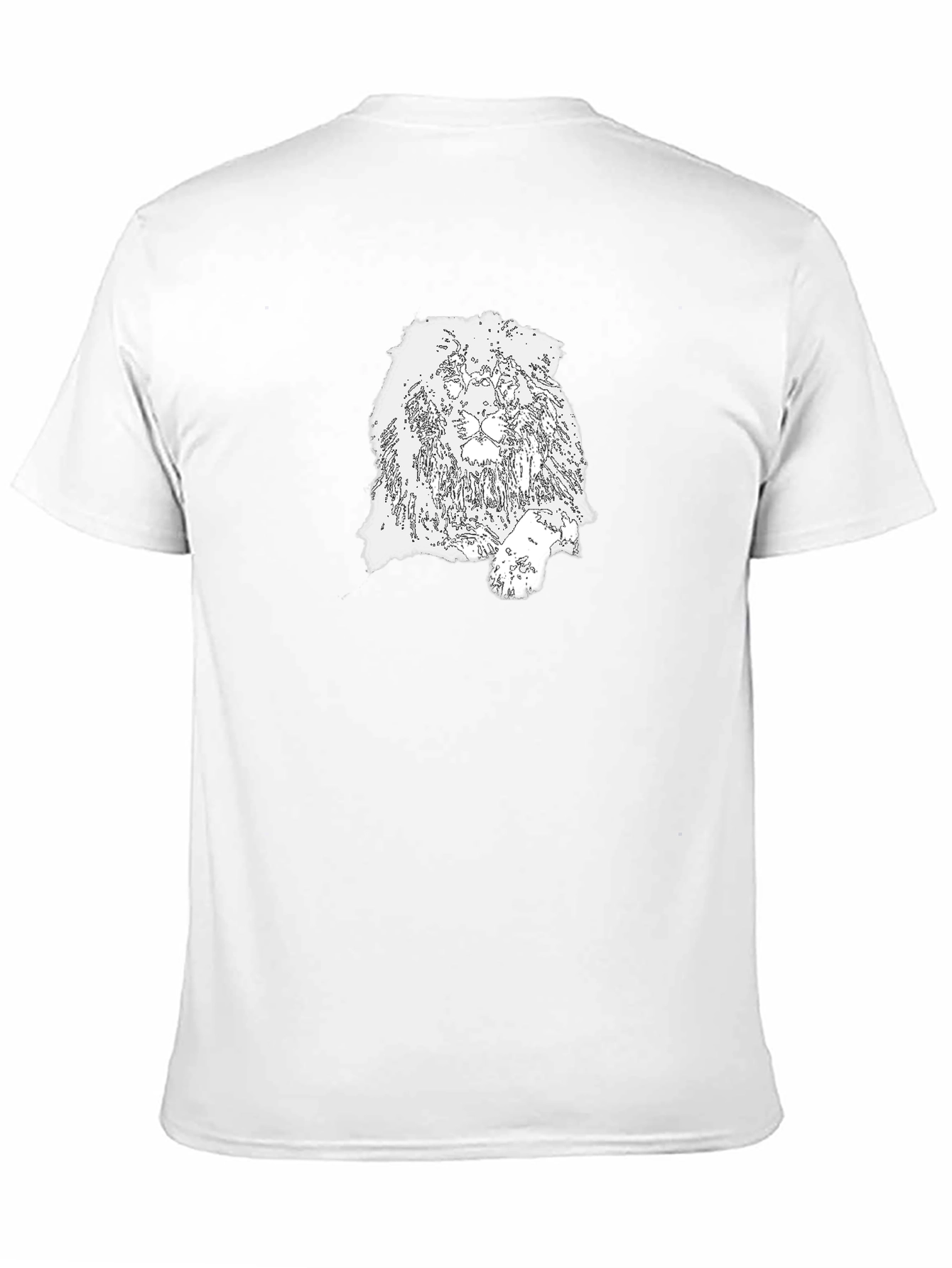 Lion Outline Graphic Tee - Bold Black