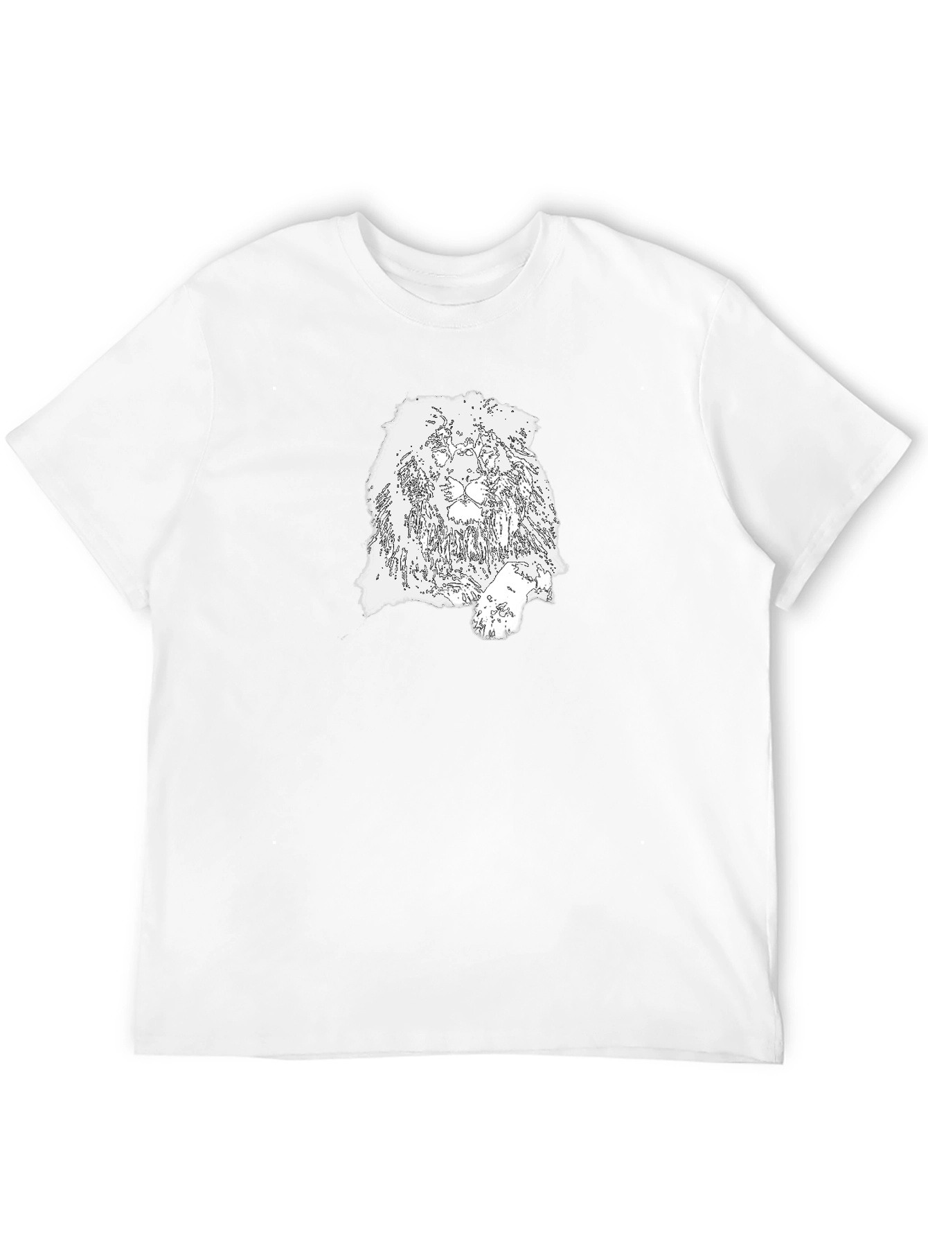 Lion Outline Graphic Tee - Bold Black