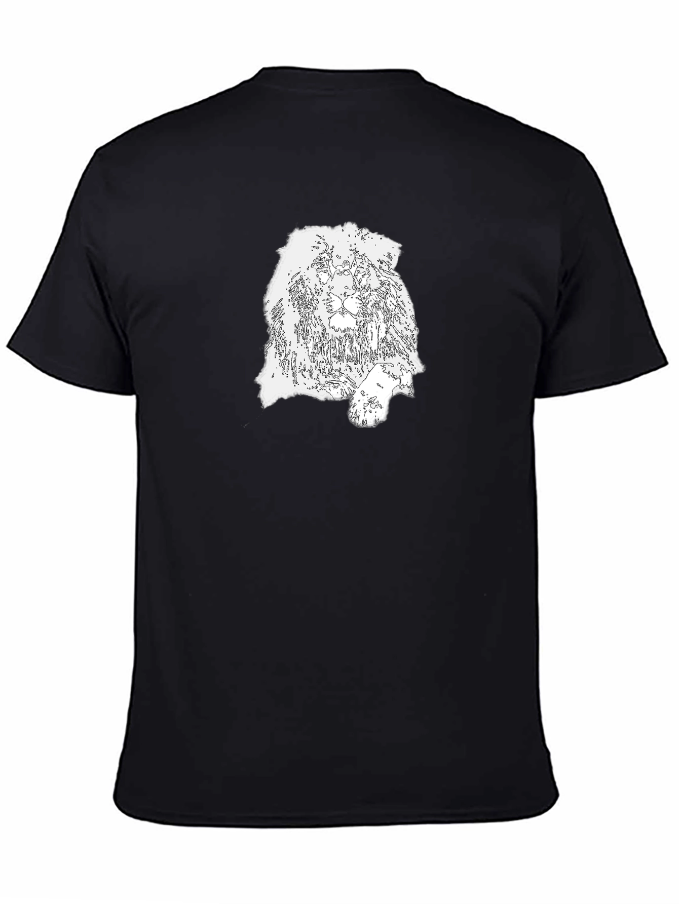 Lion Outline Graphic Tee - Bold Black