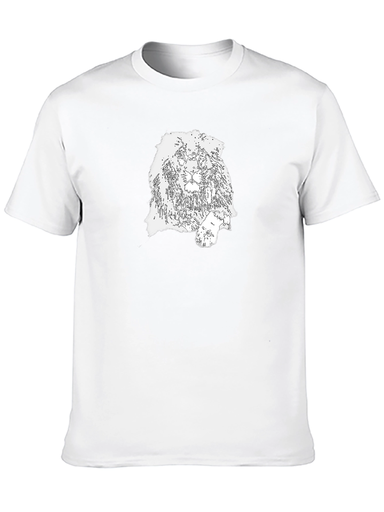 Lion Outline Graphic Tee - Bold Black