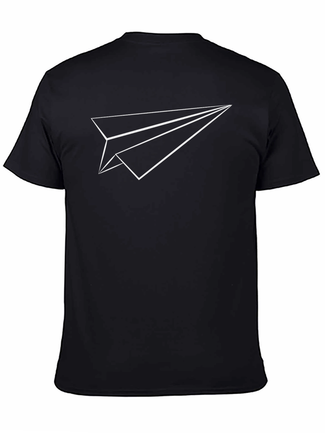 Paper Airplane Graphic Tee - Black Cotton Comfort