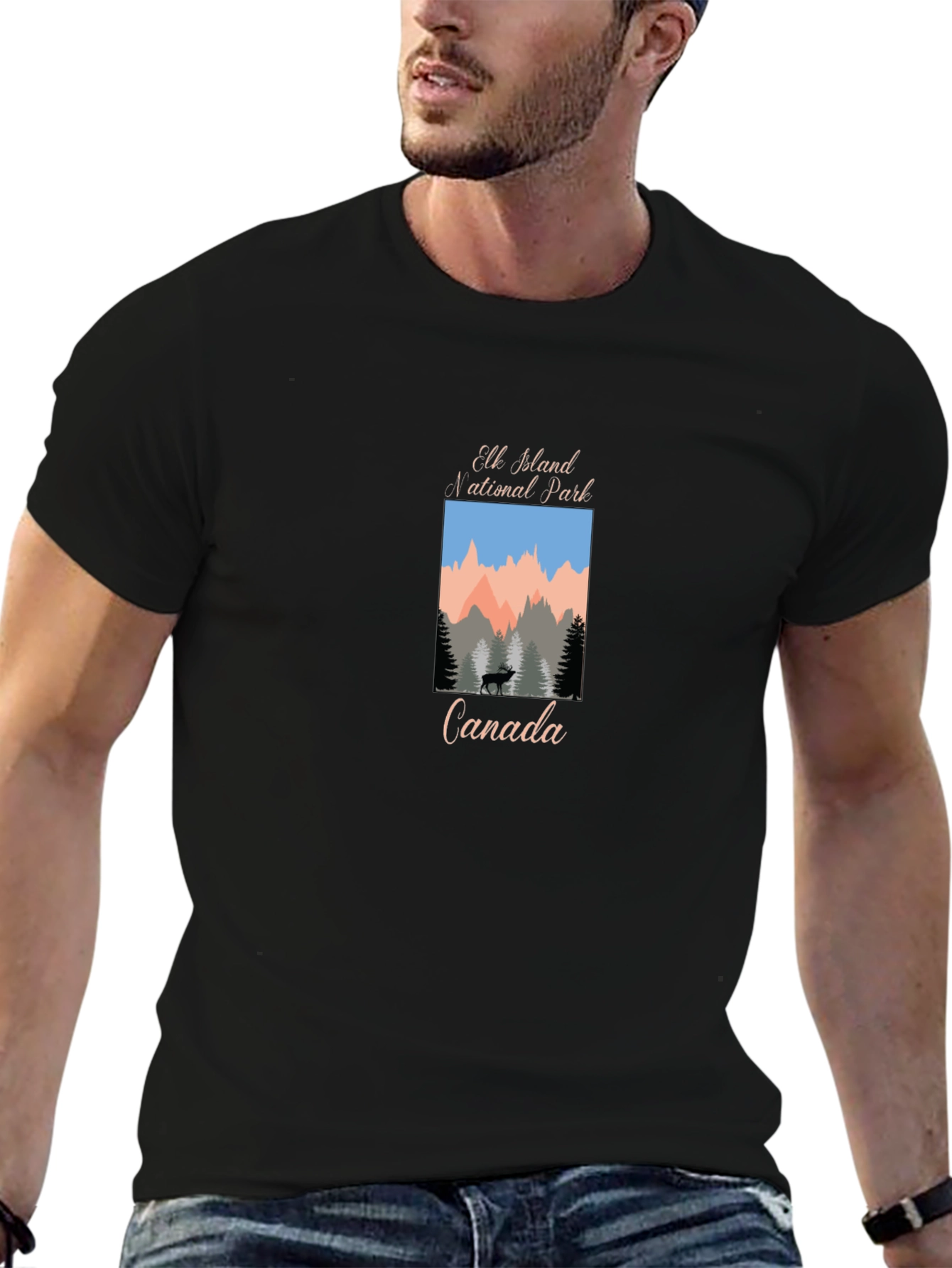 Elk Island National Park Black T-Shirt