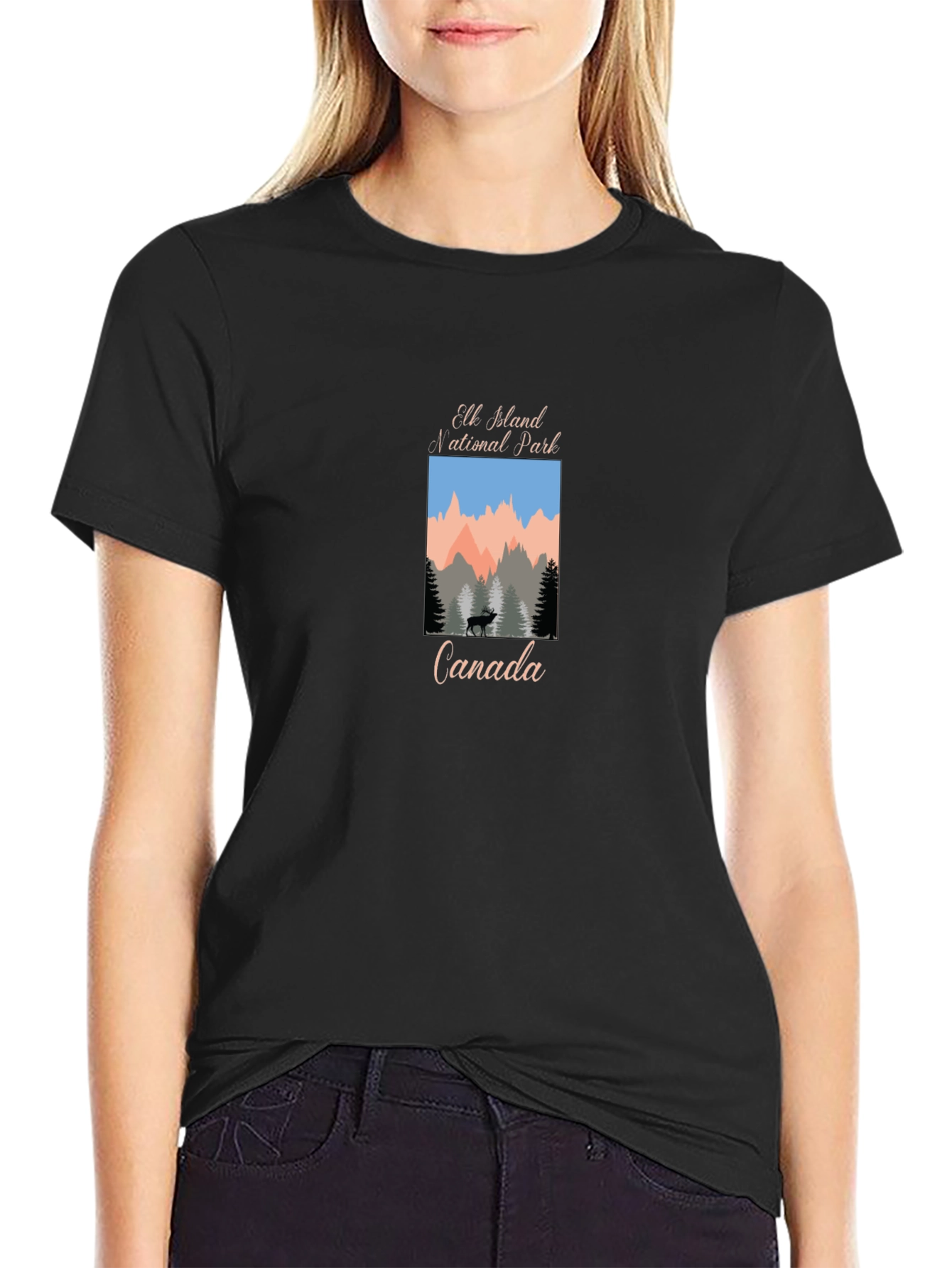 Elk Island National Park Black T-Shirt