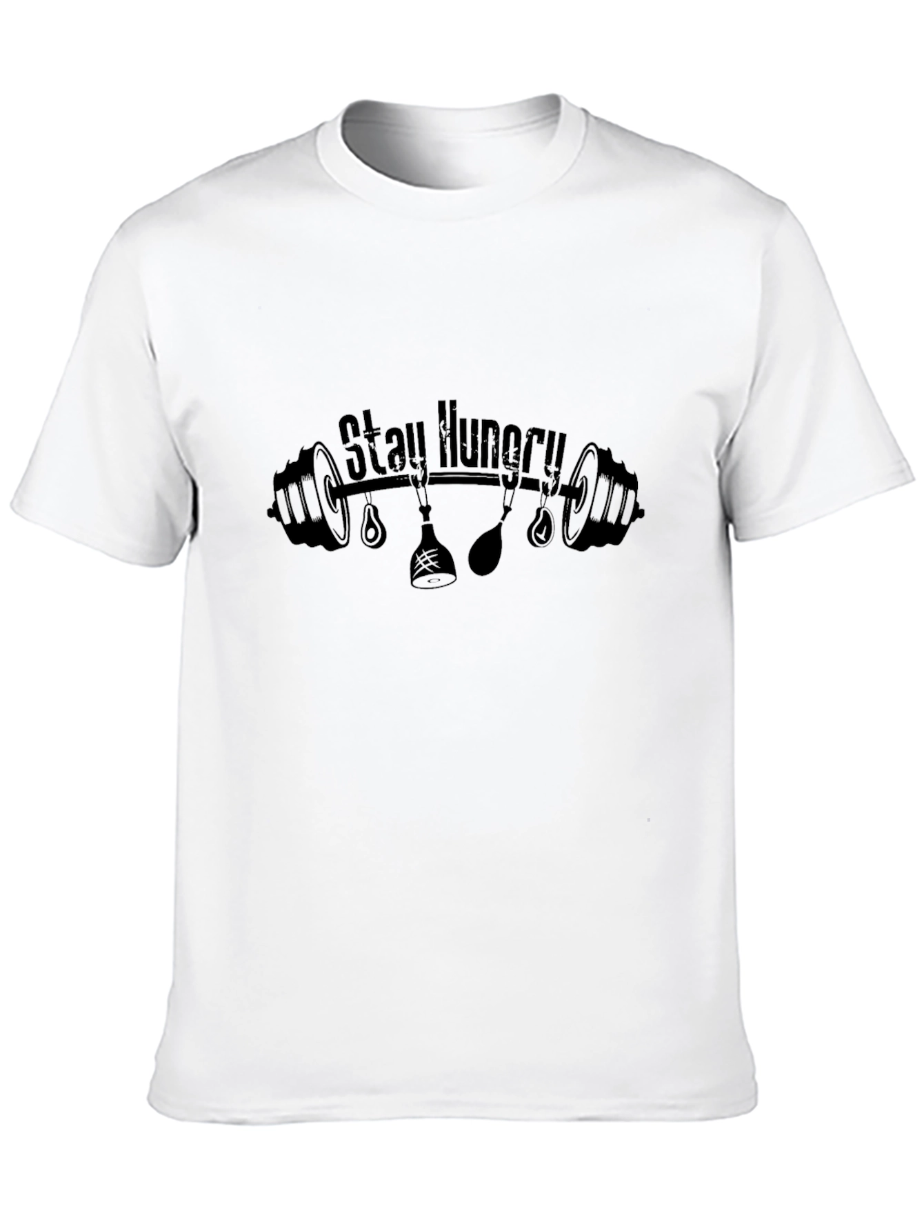 Stay Hungry Black T-Shirt - Gym & Food Lover