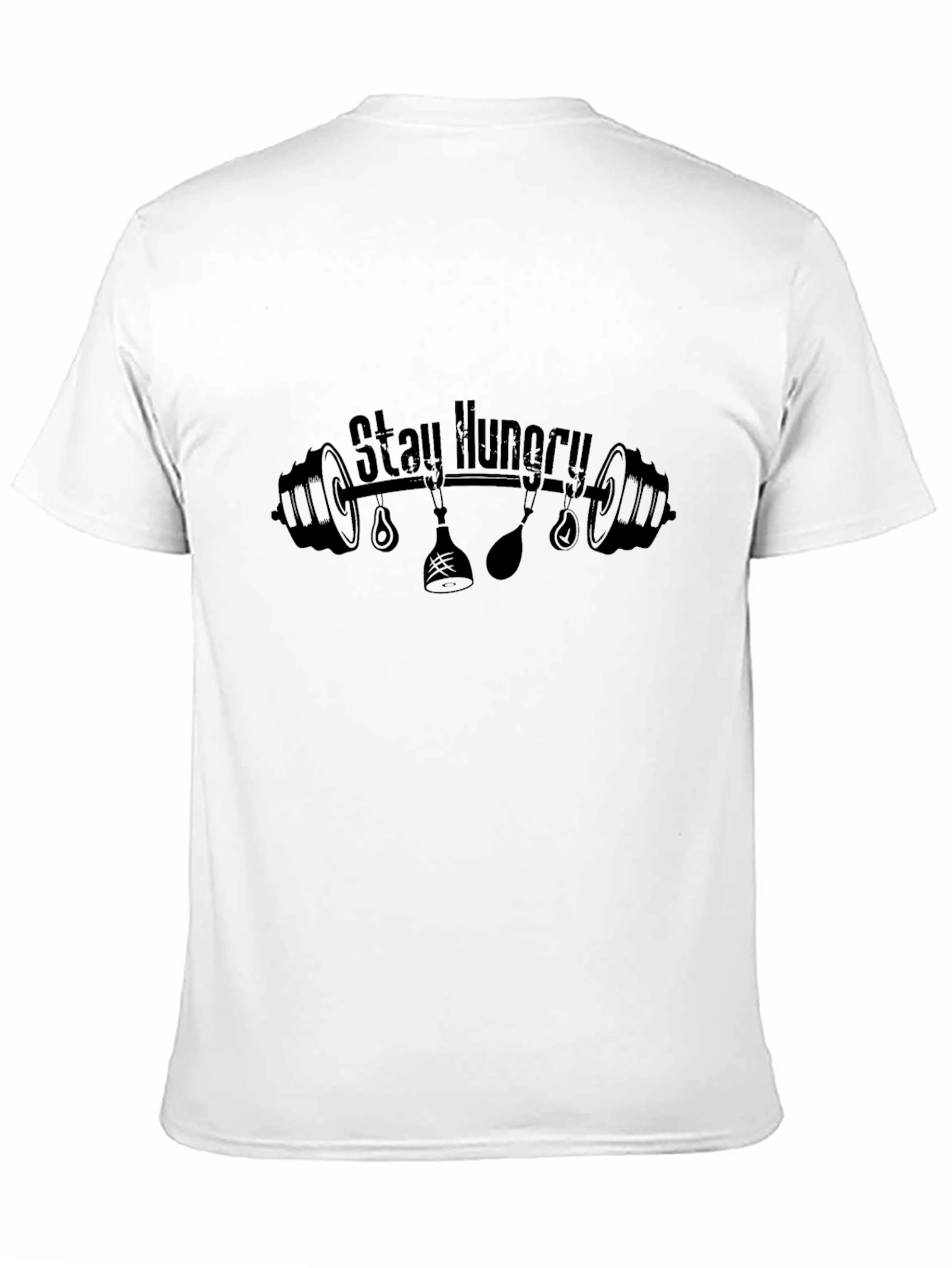 Stay Hungry Black T-Shirt - Gym & Food Lover