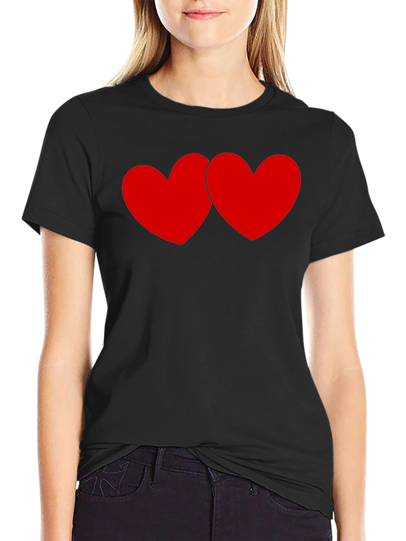 Heart to Heart Black Tee