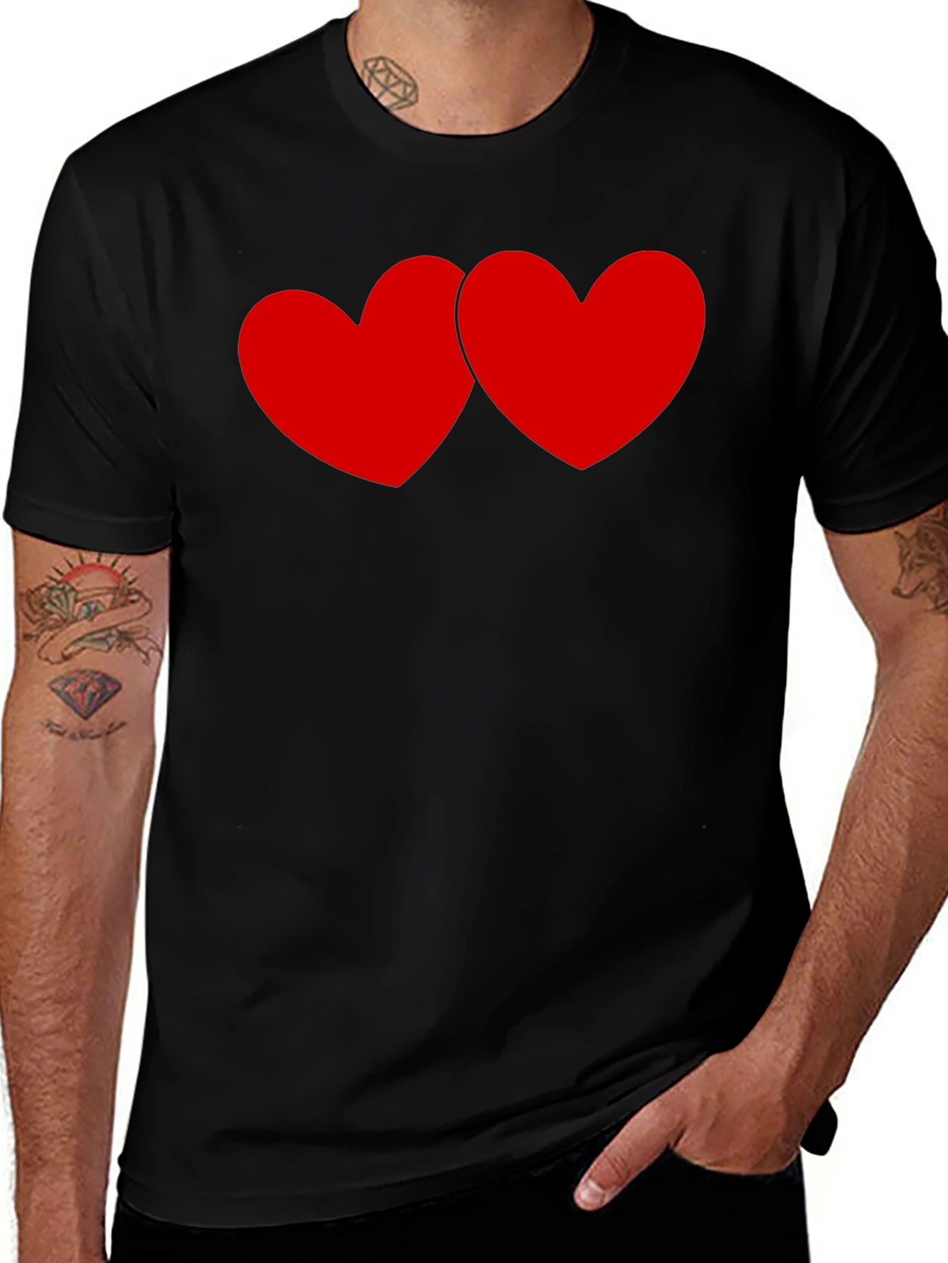 Heart to Heart Black Tee