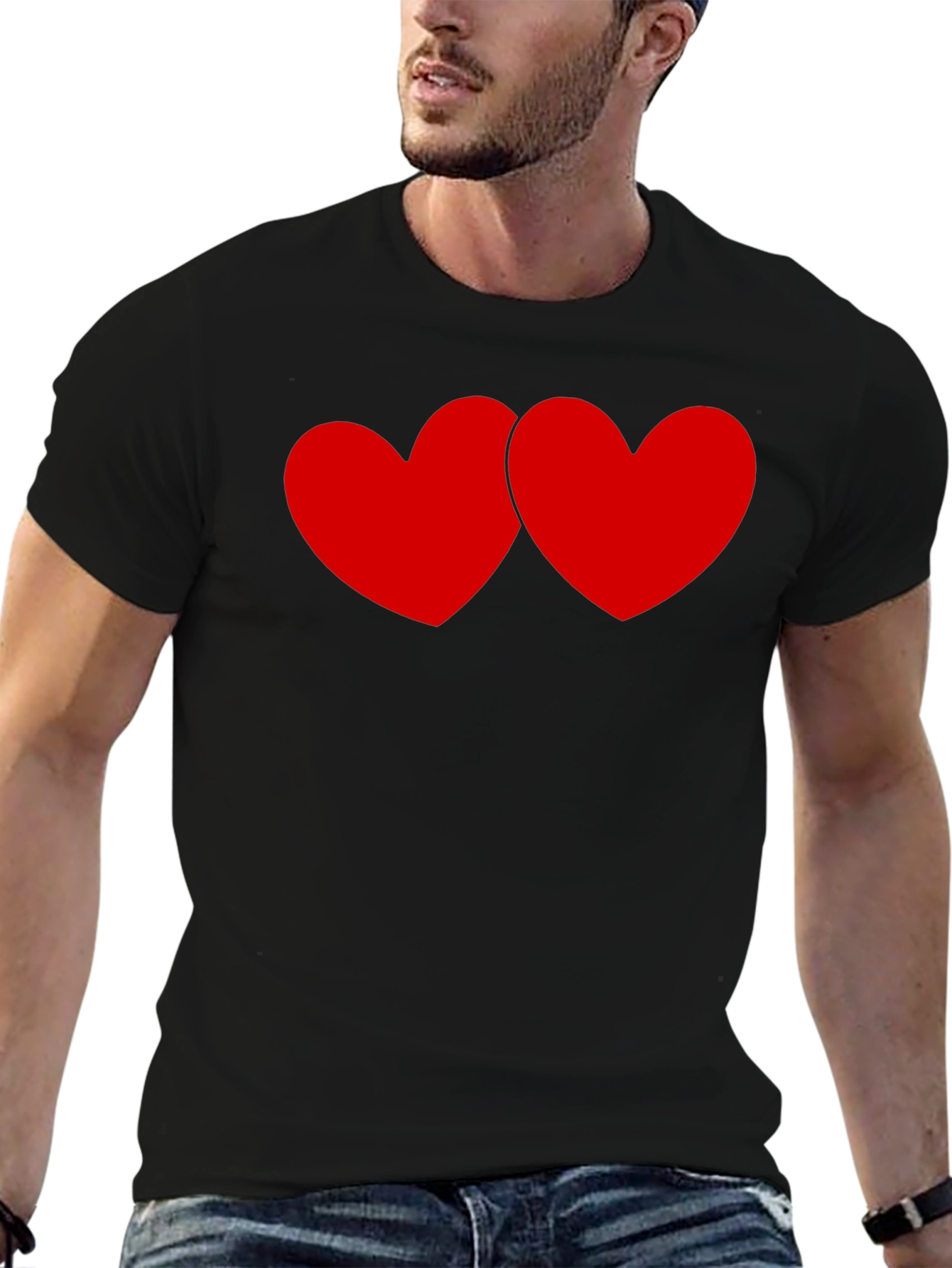 Heart to Heart Black Tee