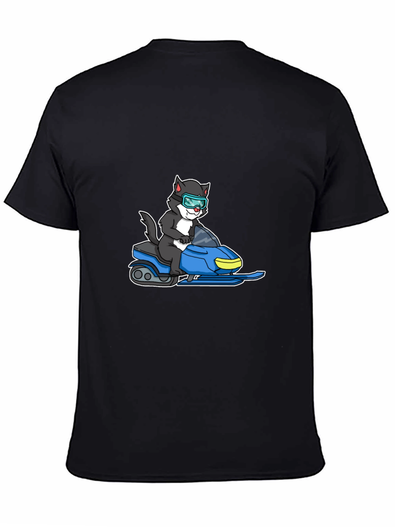 Cat on Snowmobile Graphic T-Shirt