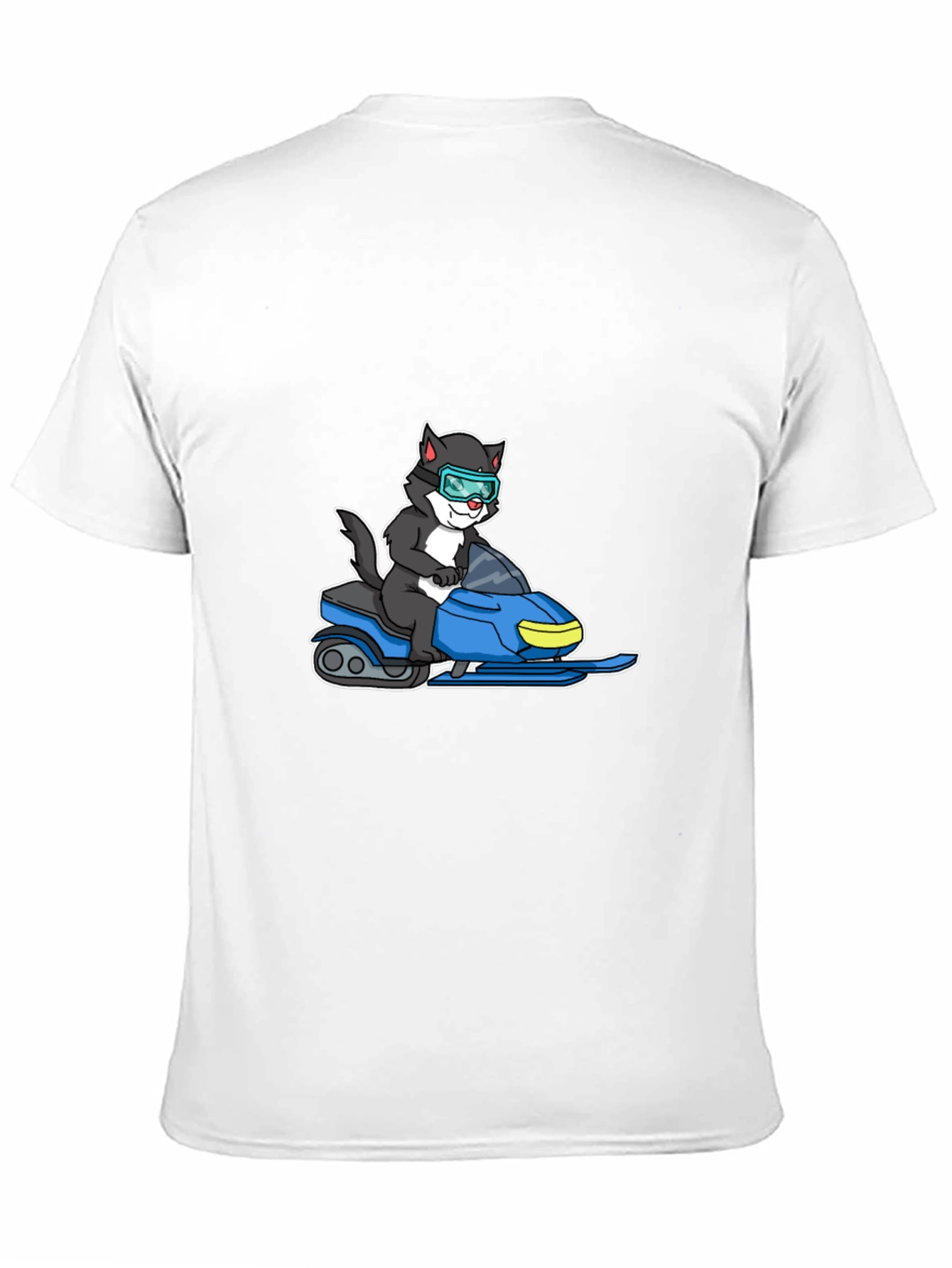 Cat on Snowmobile Graphic T-Shirt