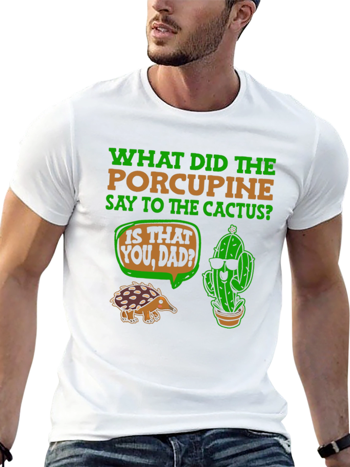 Funny Porcupine and Cactus T-Shirt