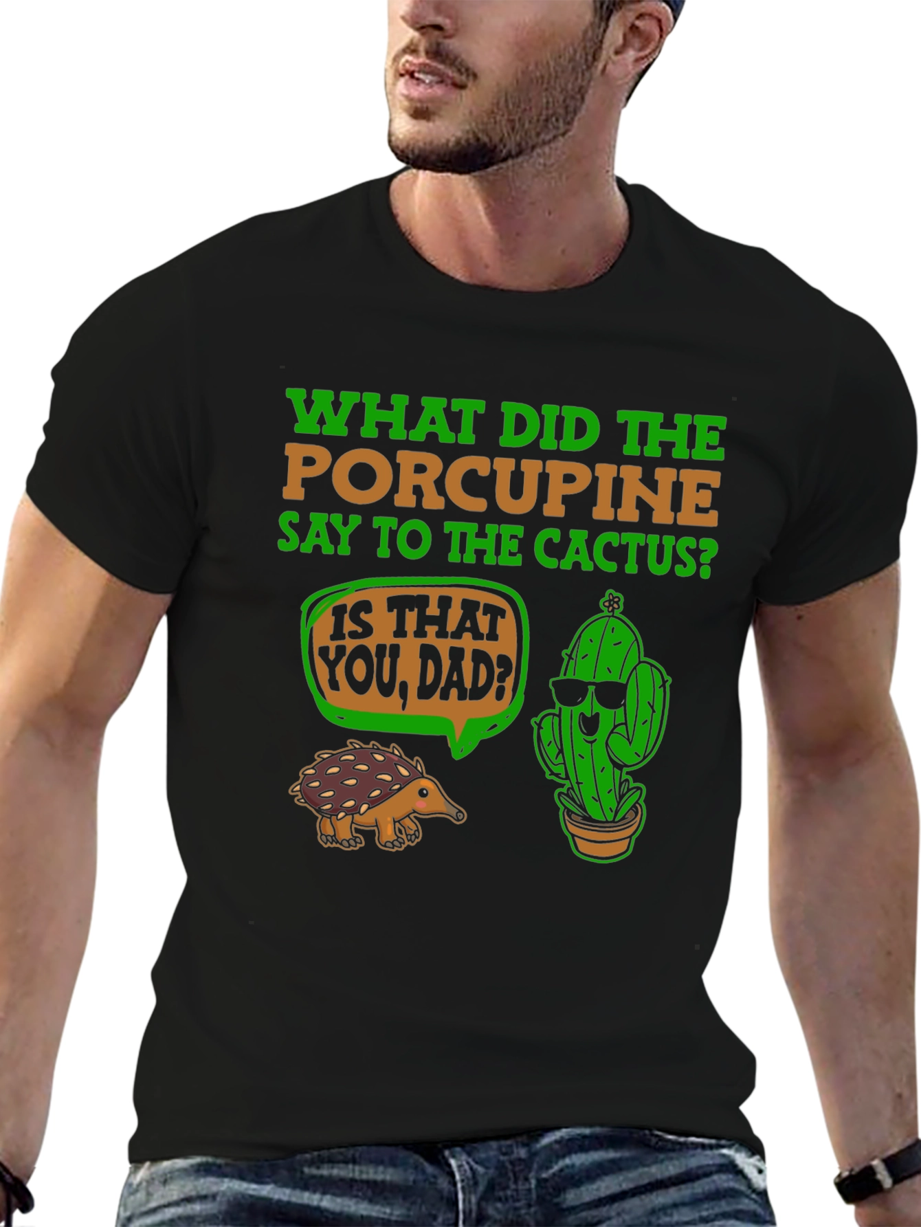 Funny Porcupine and Cactus T-Shirt