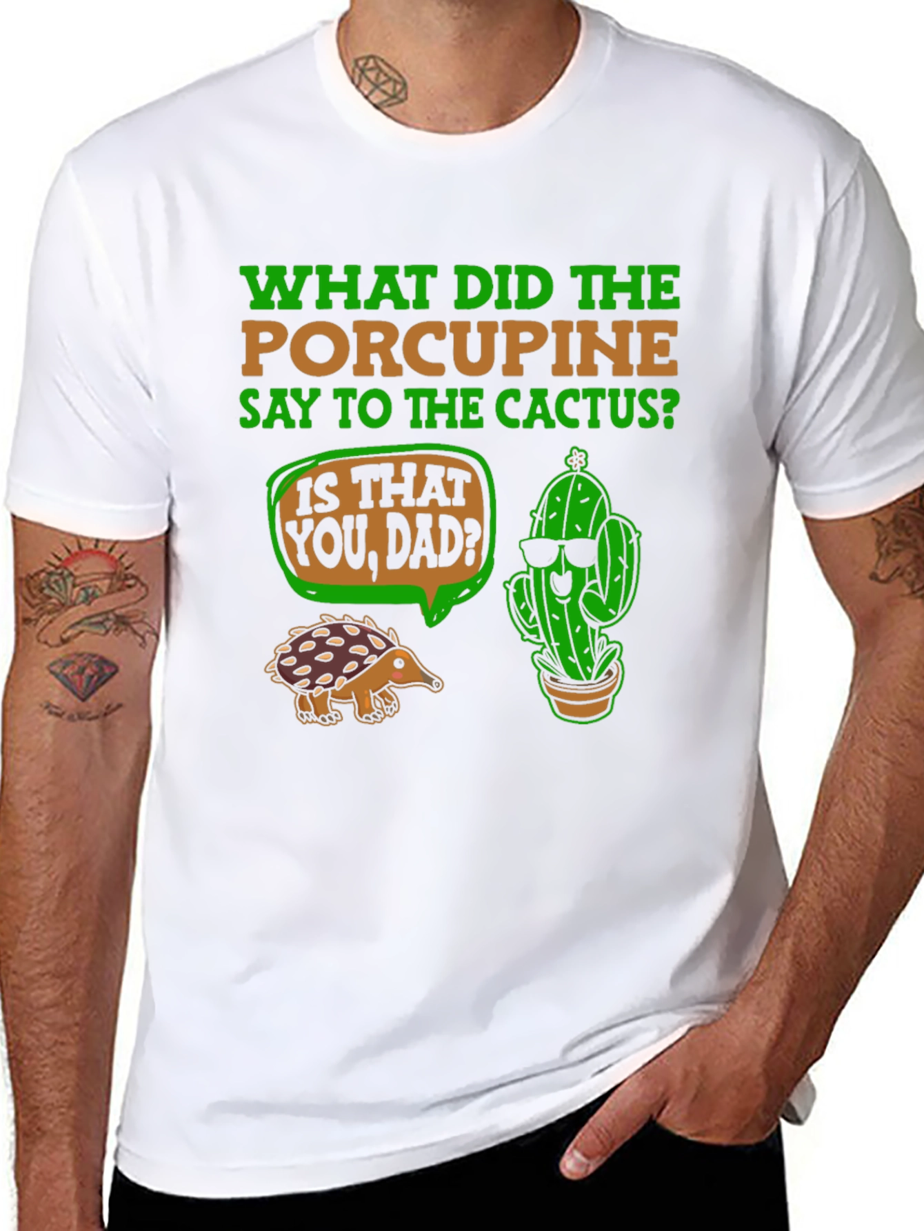 Funny Porcupine and Cactus T-Shirt