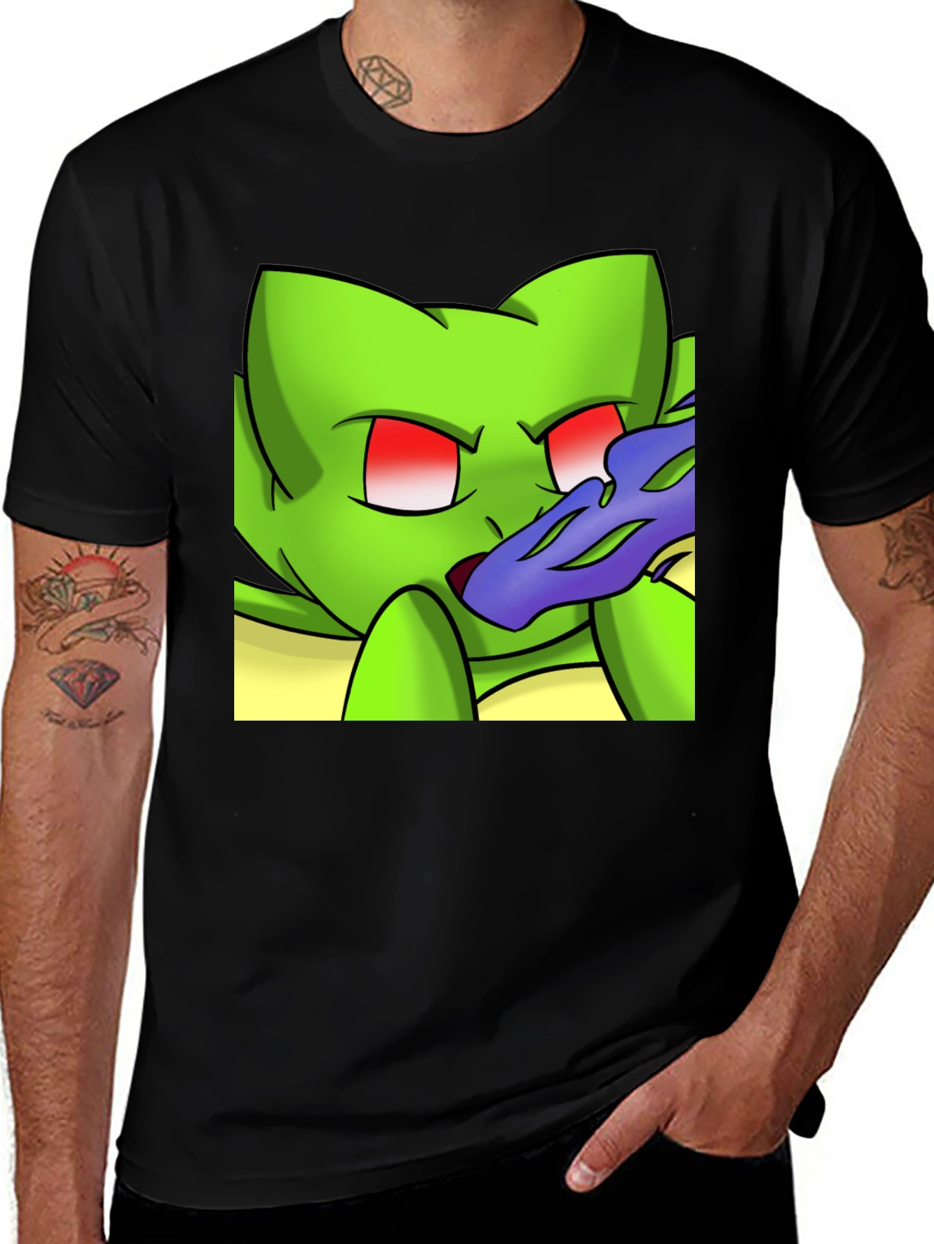 Cartoon Creature Black T-Shirt