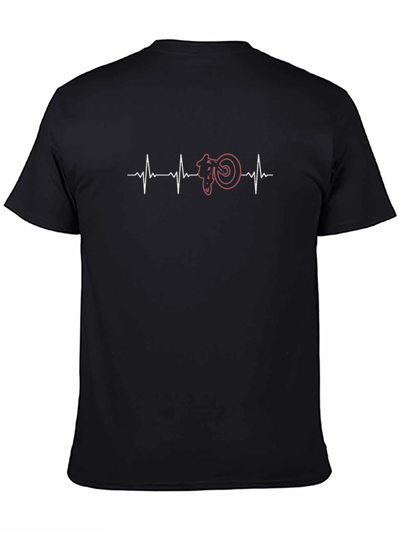 Motocross Heartbeat Graphic Tee - Black