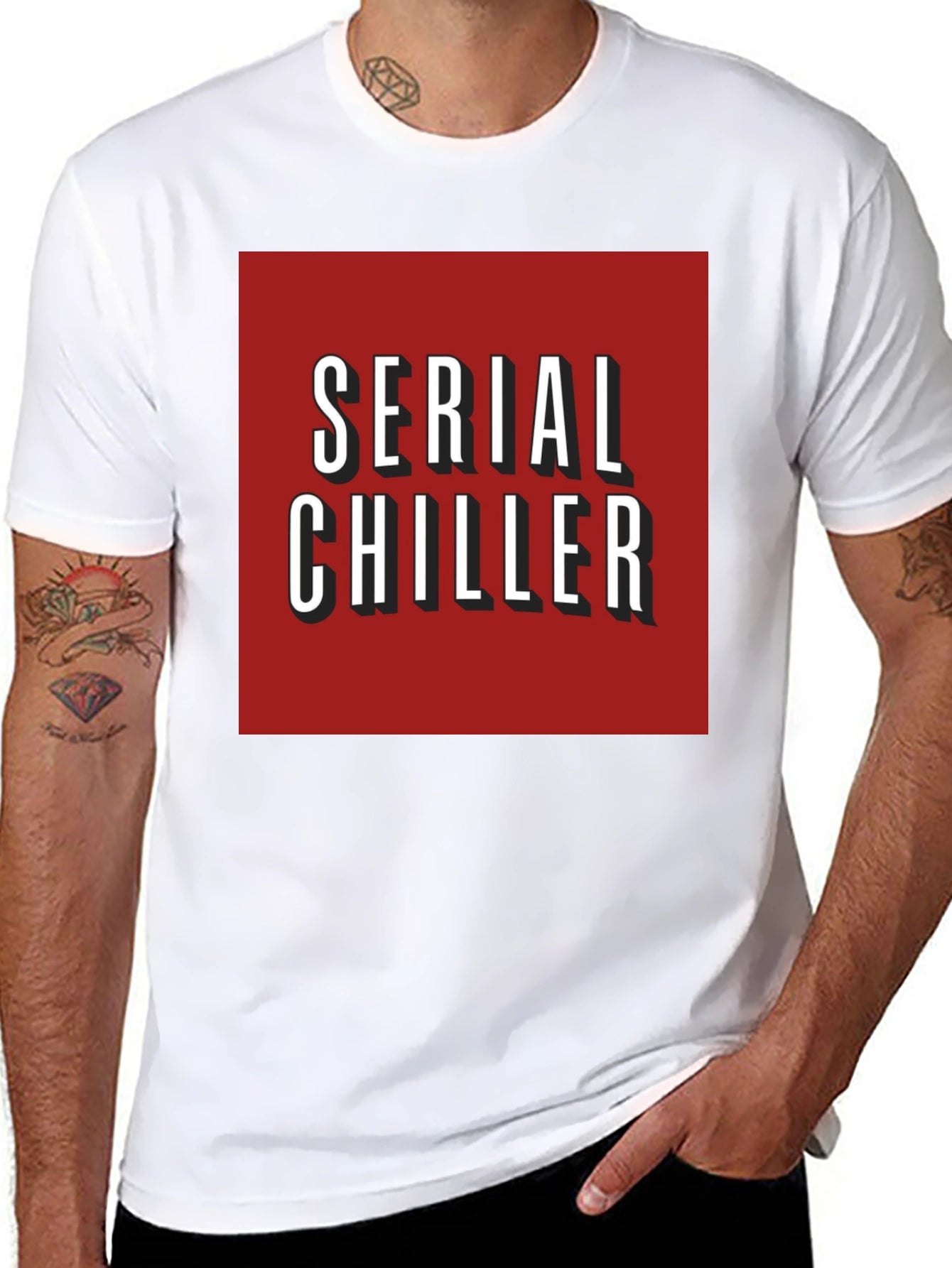 Serial Chiller Graphic Tee - Red Netflix Style