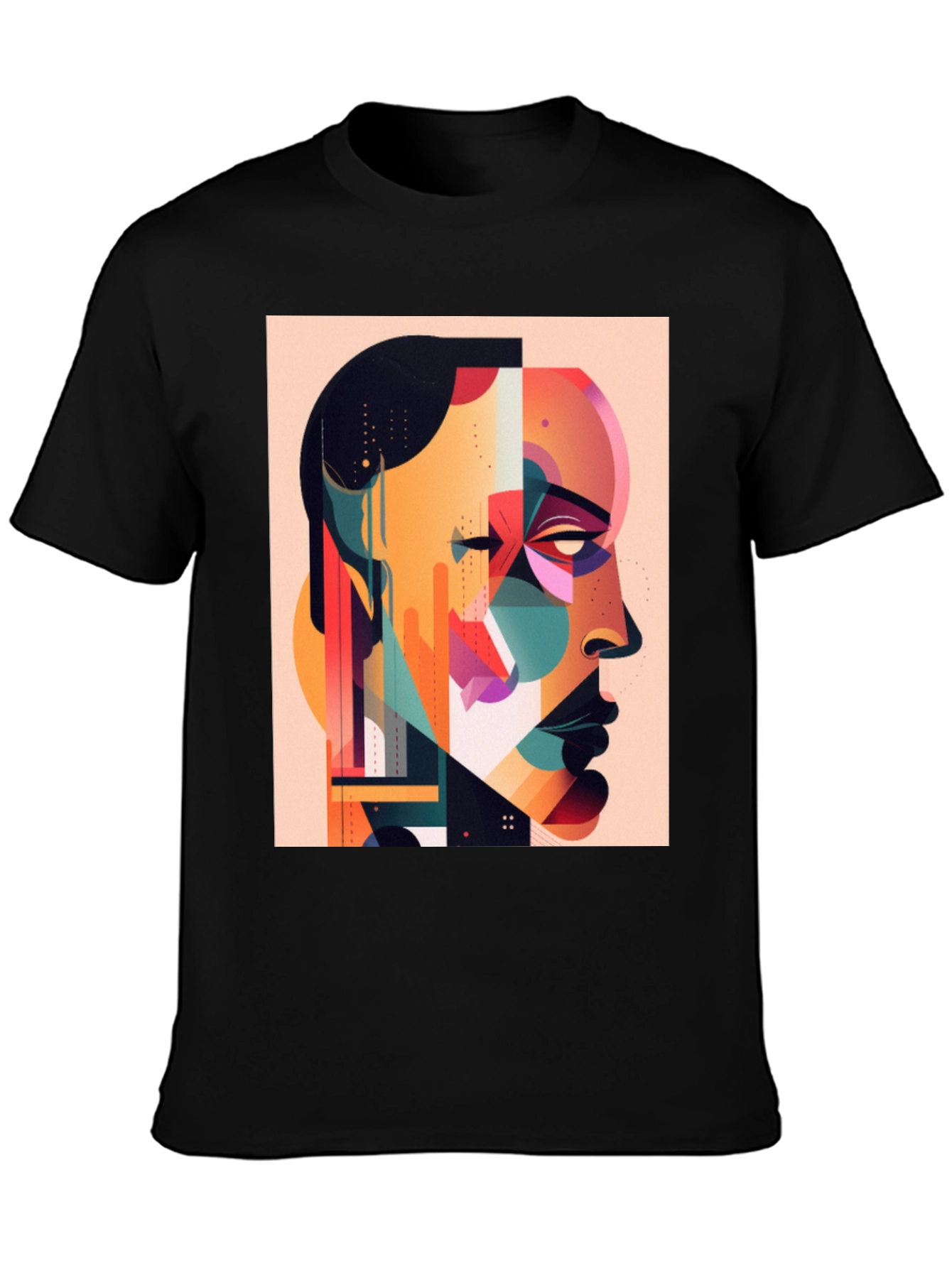 Abstract Art Print Black T-Shirt - Modern Graphic Tee