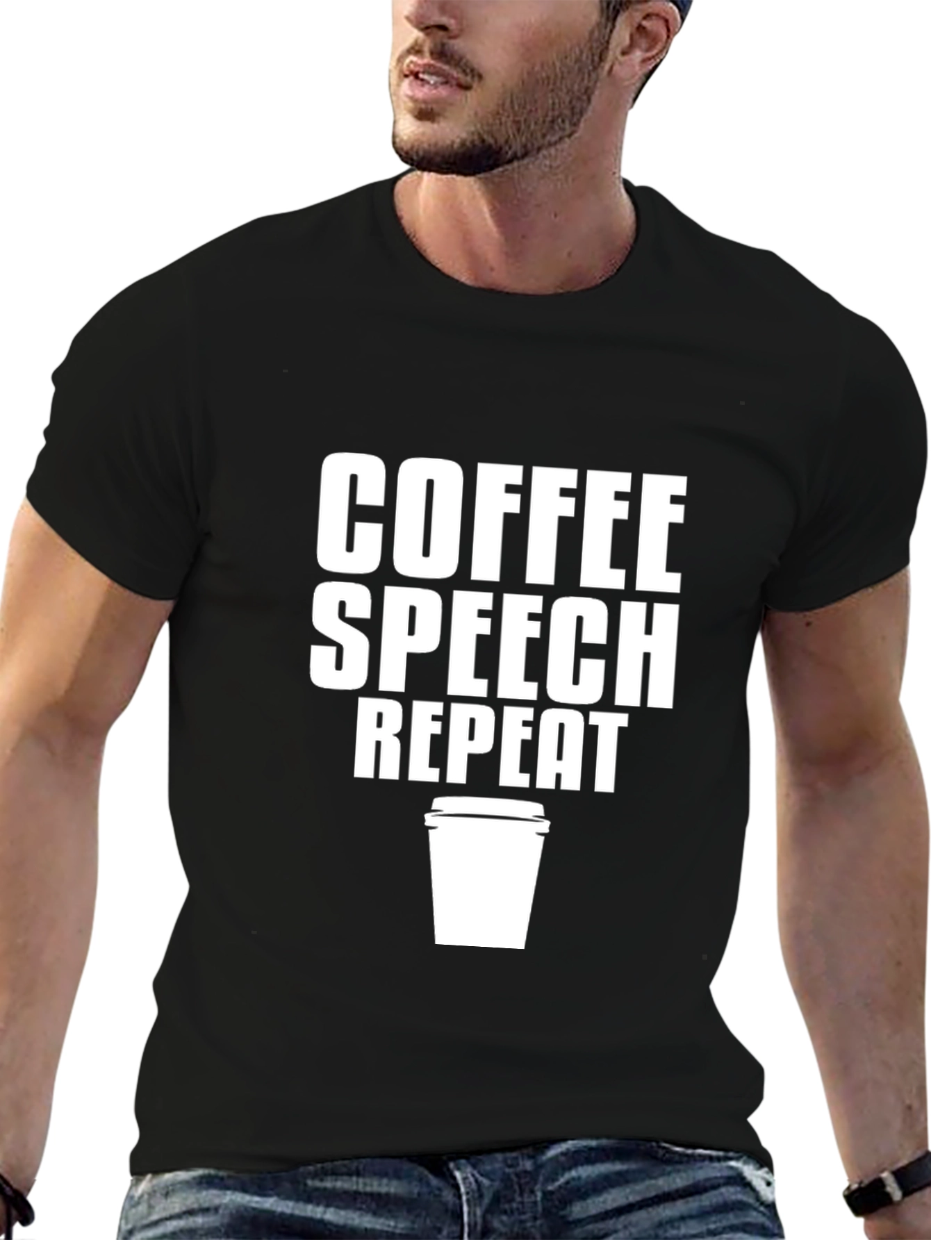 Coffee Speech Repeat Graphic Tee