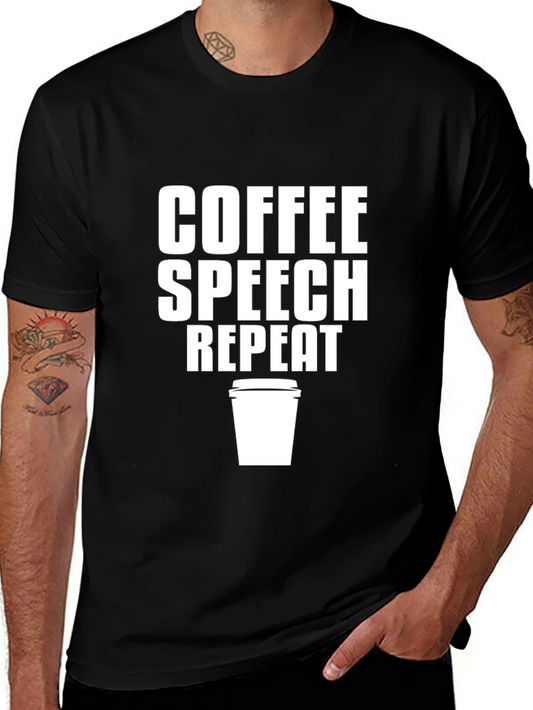 Coffee Speech Repeat Graphic Tee