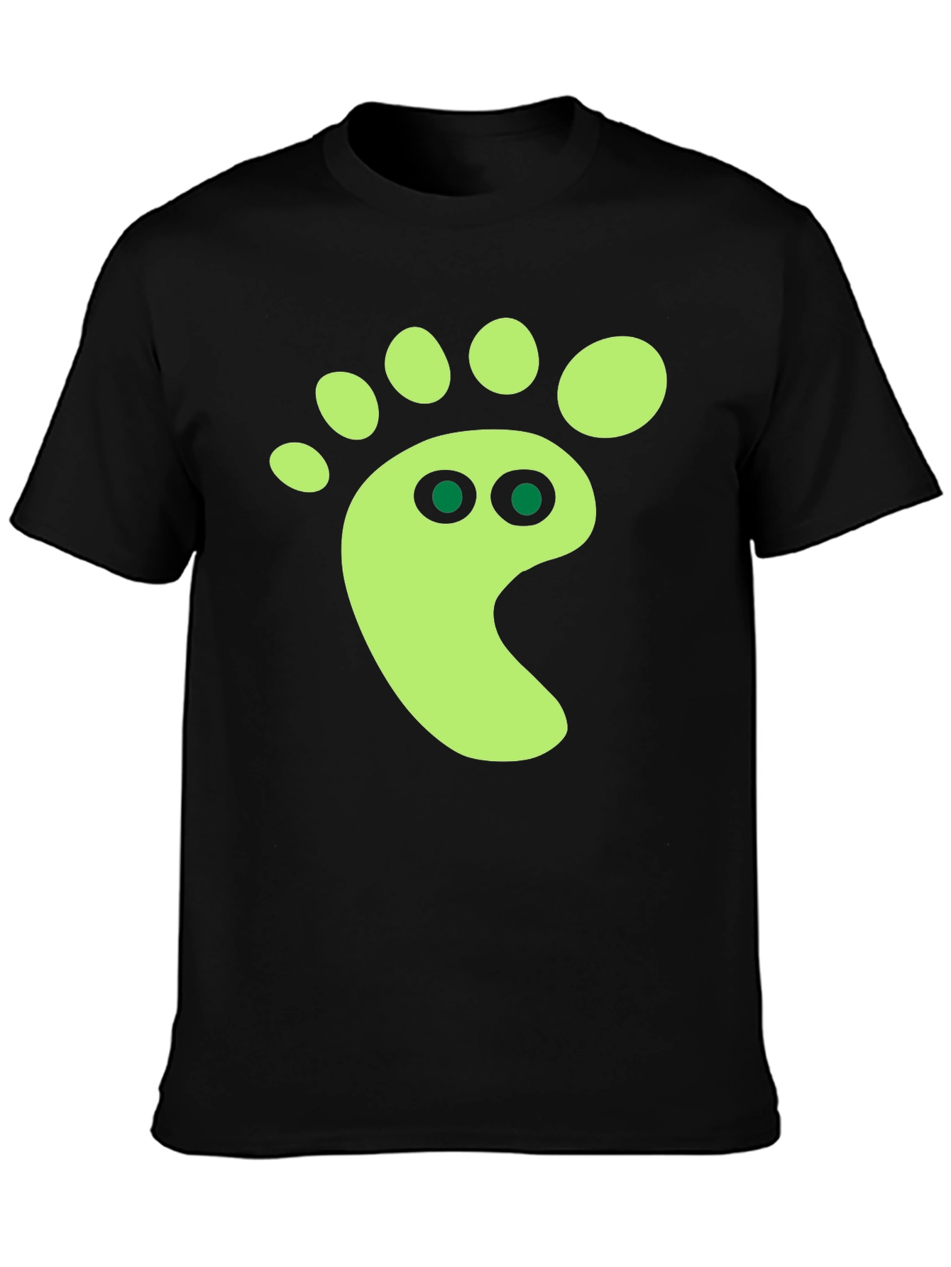 Funky Footprint Graphic Tee - Black Cotton Shirt