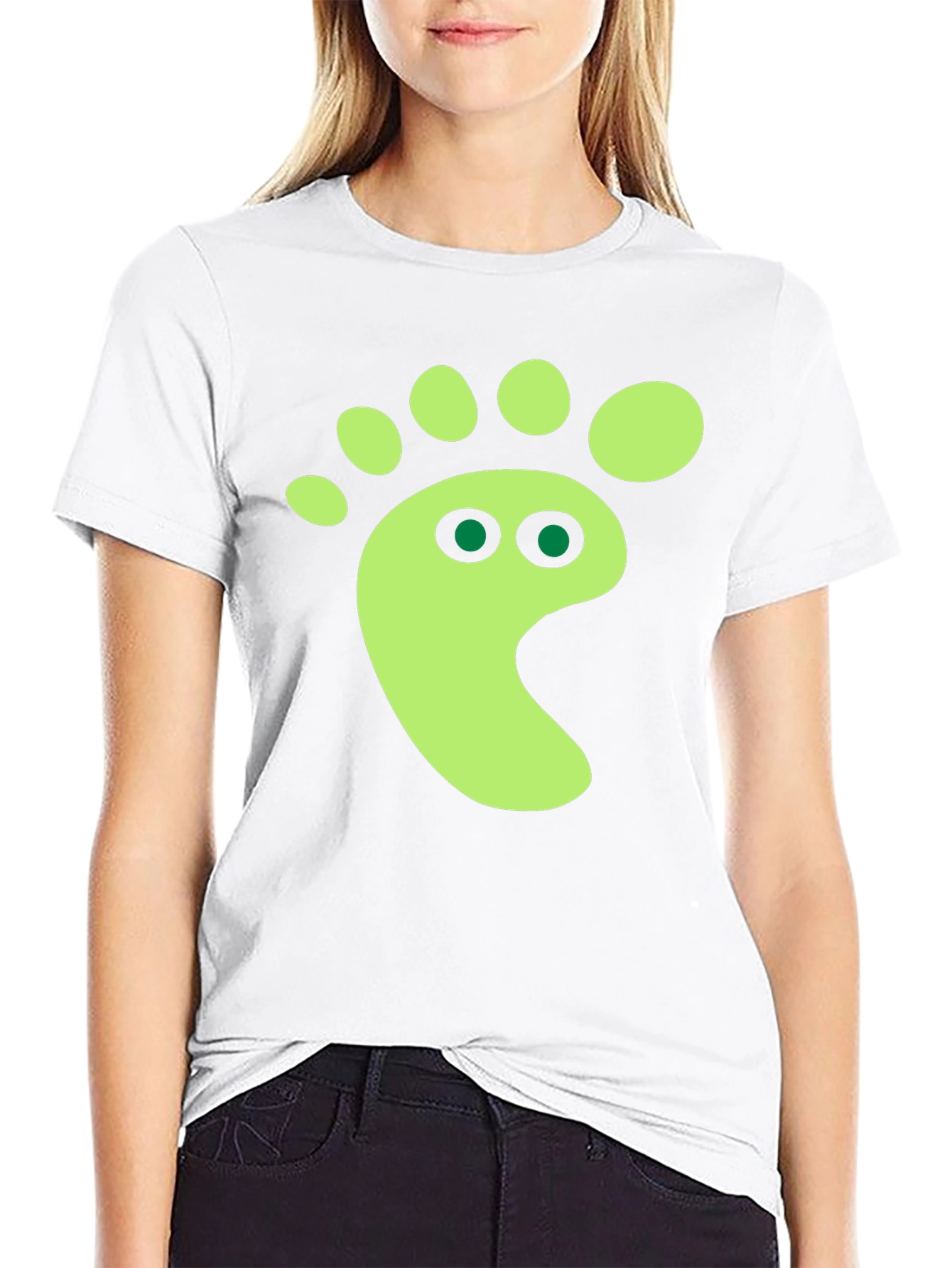 Funky Footprint Graphic Tee - Black Cotton Shirt