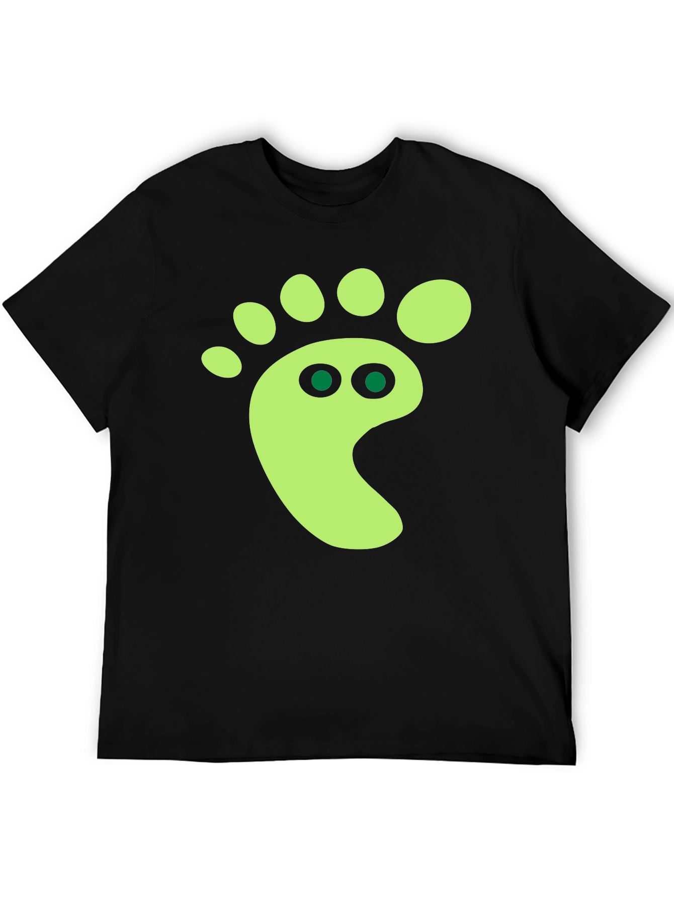 Funky Footprint Graphic Tee - Black Cotton Shirt