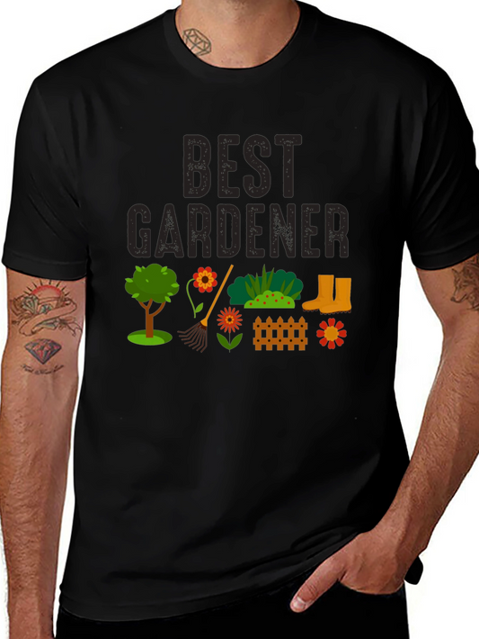 Best Gardener Black Graphic T-Shirt