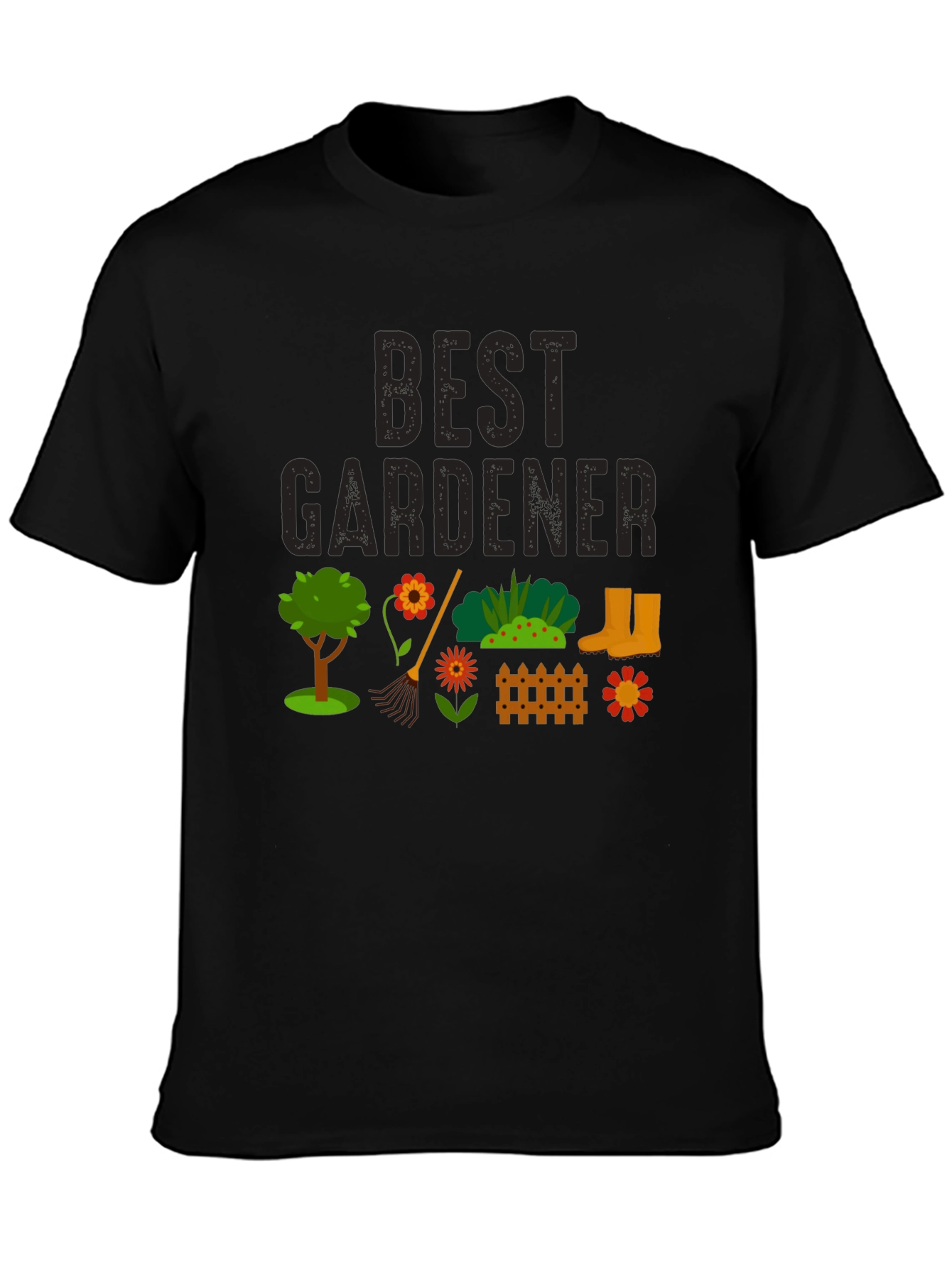 Best Gardener Black Graphic T-Shirt