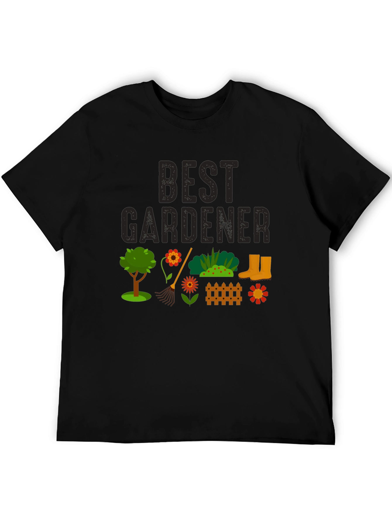Best Gardener Black Graphic T-Shirt