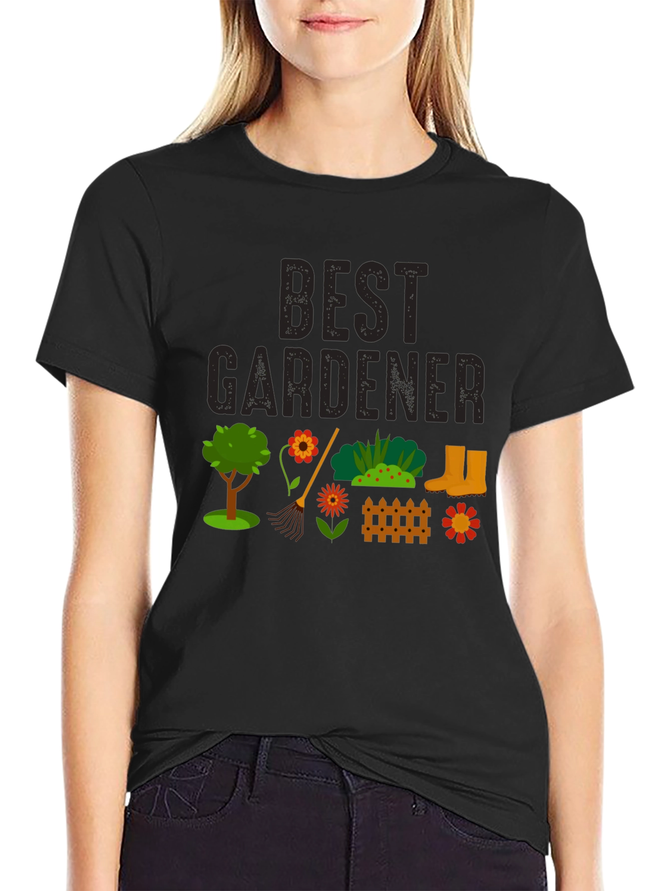Best Gardener Black Graphic T-Shirt