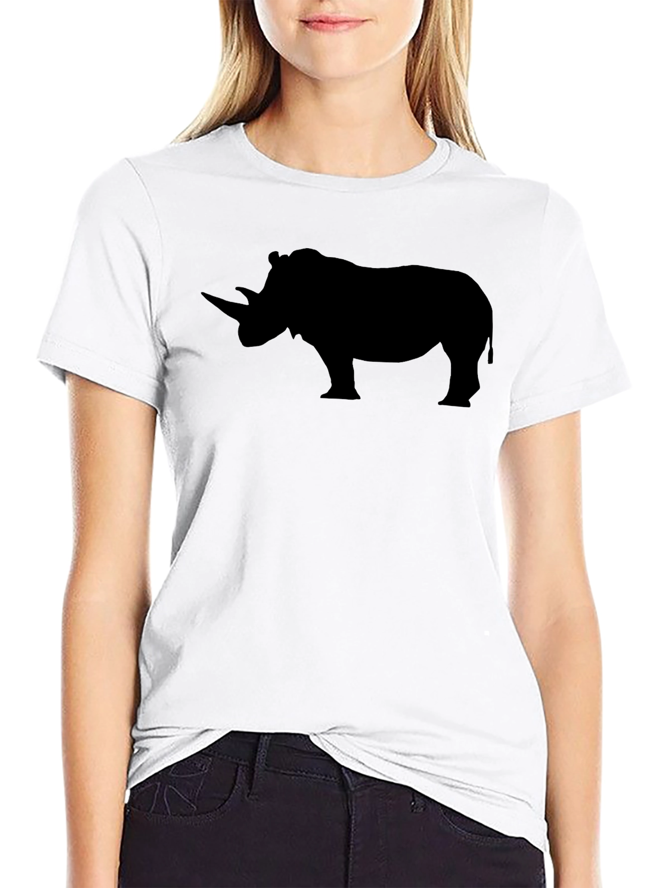 Rhino Silhouette T-Shirt - Unisex Black Tee