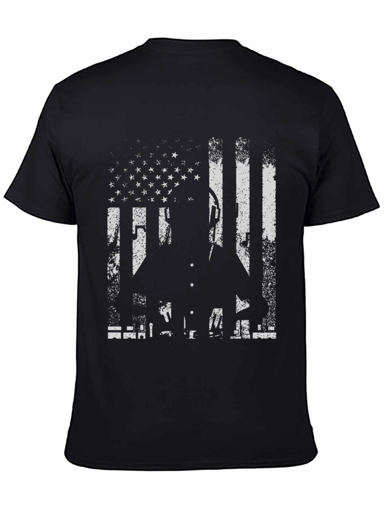 American Flag Silhouette T-Shirt - Patriotic Style
