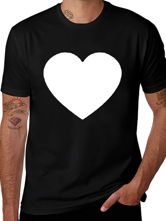 Black T-Shirt with White Heart