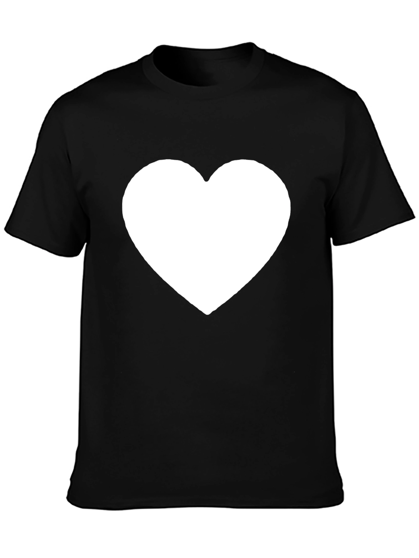 Black T-Shirt with White Heart