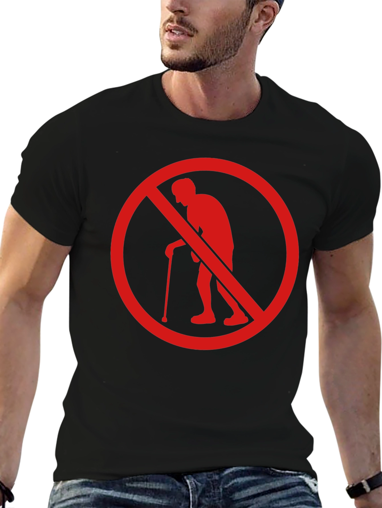 No Old People T-Shirt Funny Novelty Graphic Tee