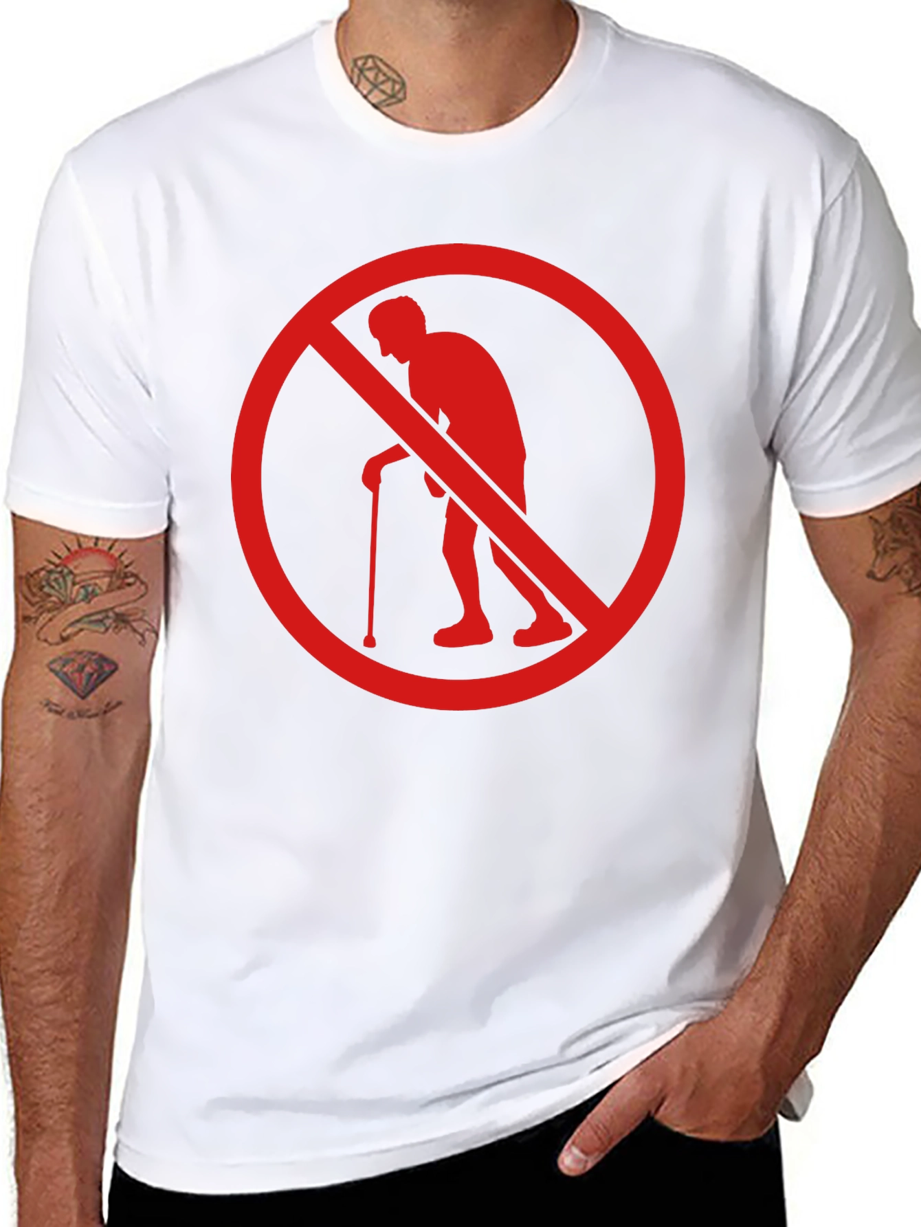 No Old People T-Shirt Funny Novelty Graphic Tee