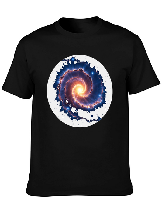 Galaxy Spiral Graphic Tee - Mens Black T-Shirt