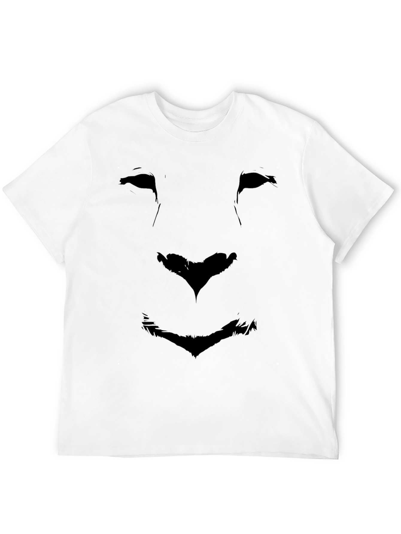 Lion Face Graphic T-Shirt - Black