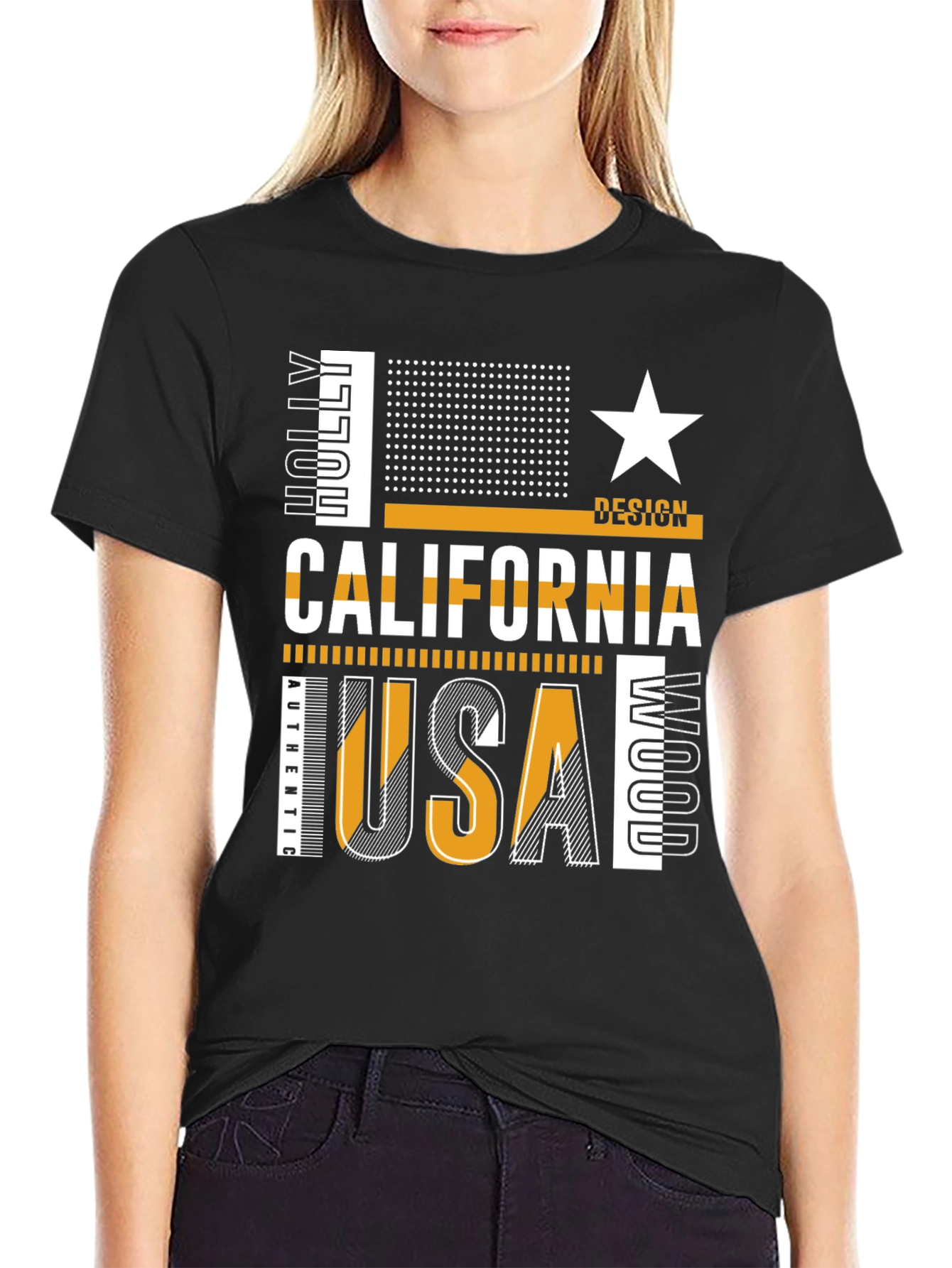 California USA Graphic Tee - Mens Black T-Shirt