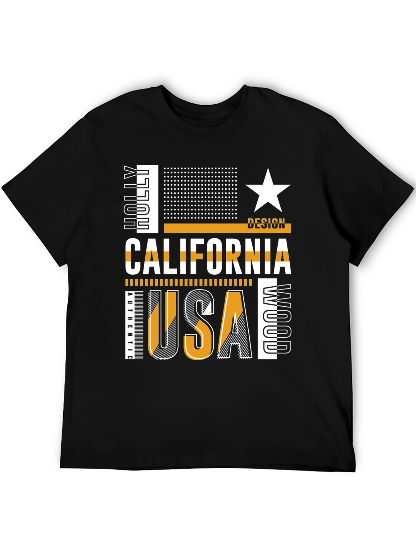 California USA Graphic Tee - Mens Black T-Shirt