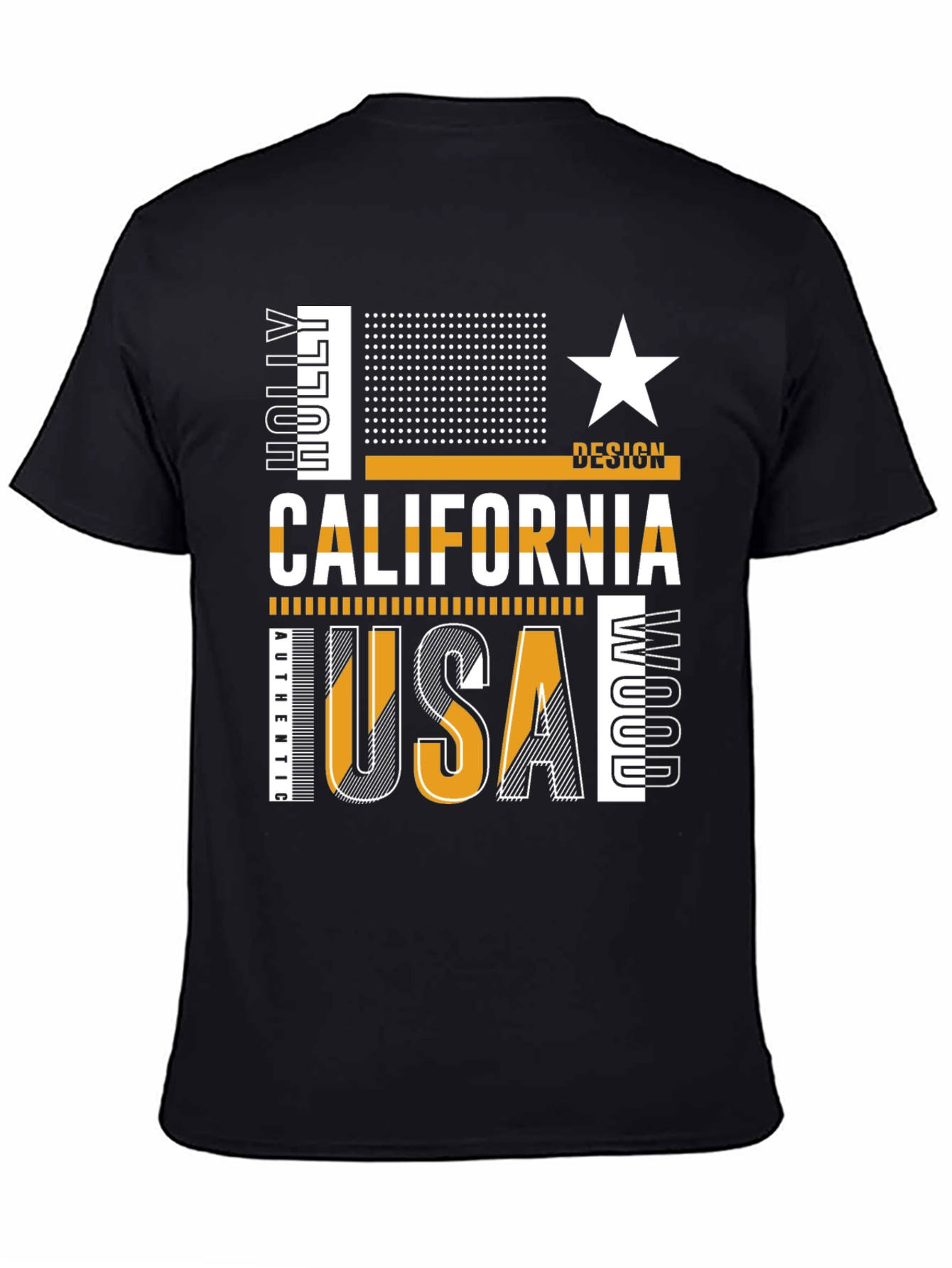 California USA Graphic Tee - Mens Black T-Shirt