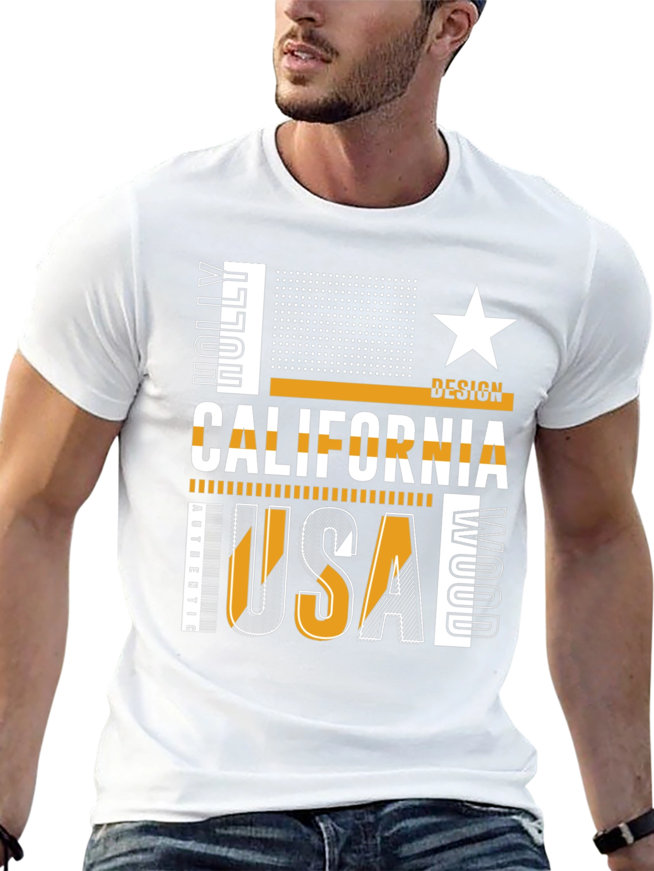 California USA Graphic Tee - Mens Black T-Shirt